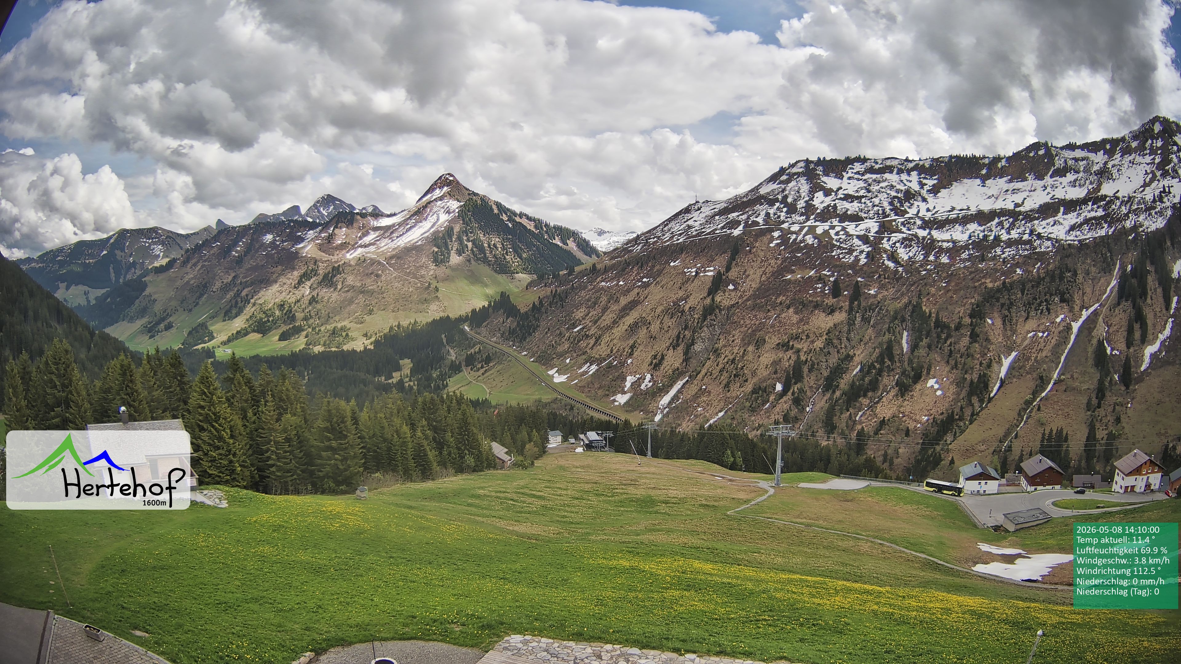 Archiv Foto Webcam Damüls: Blick vom Hertehof