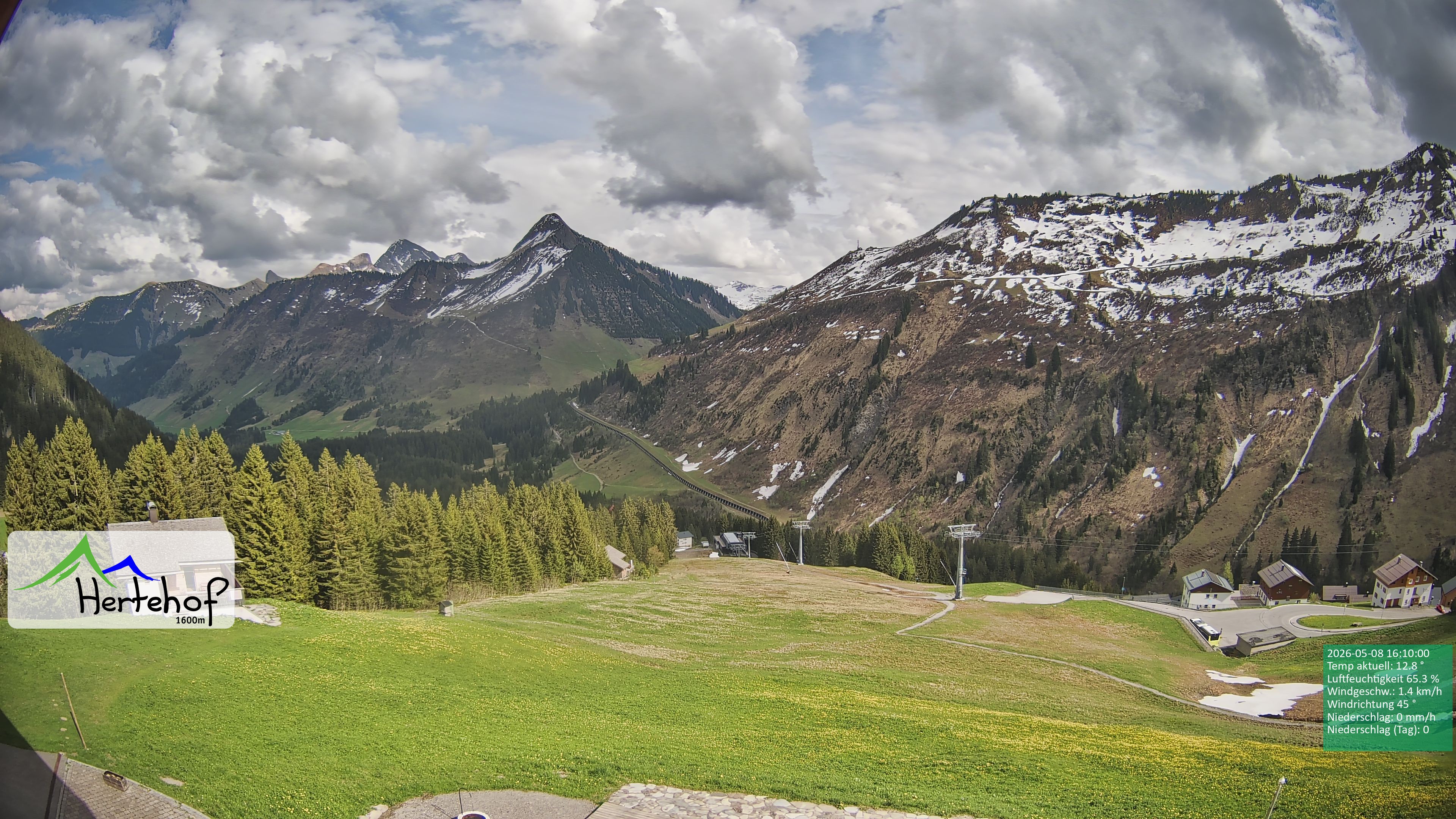 Archiv Foto Webcam Damüls: Blick vom Hertehof