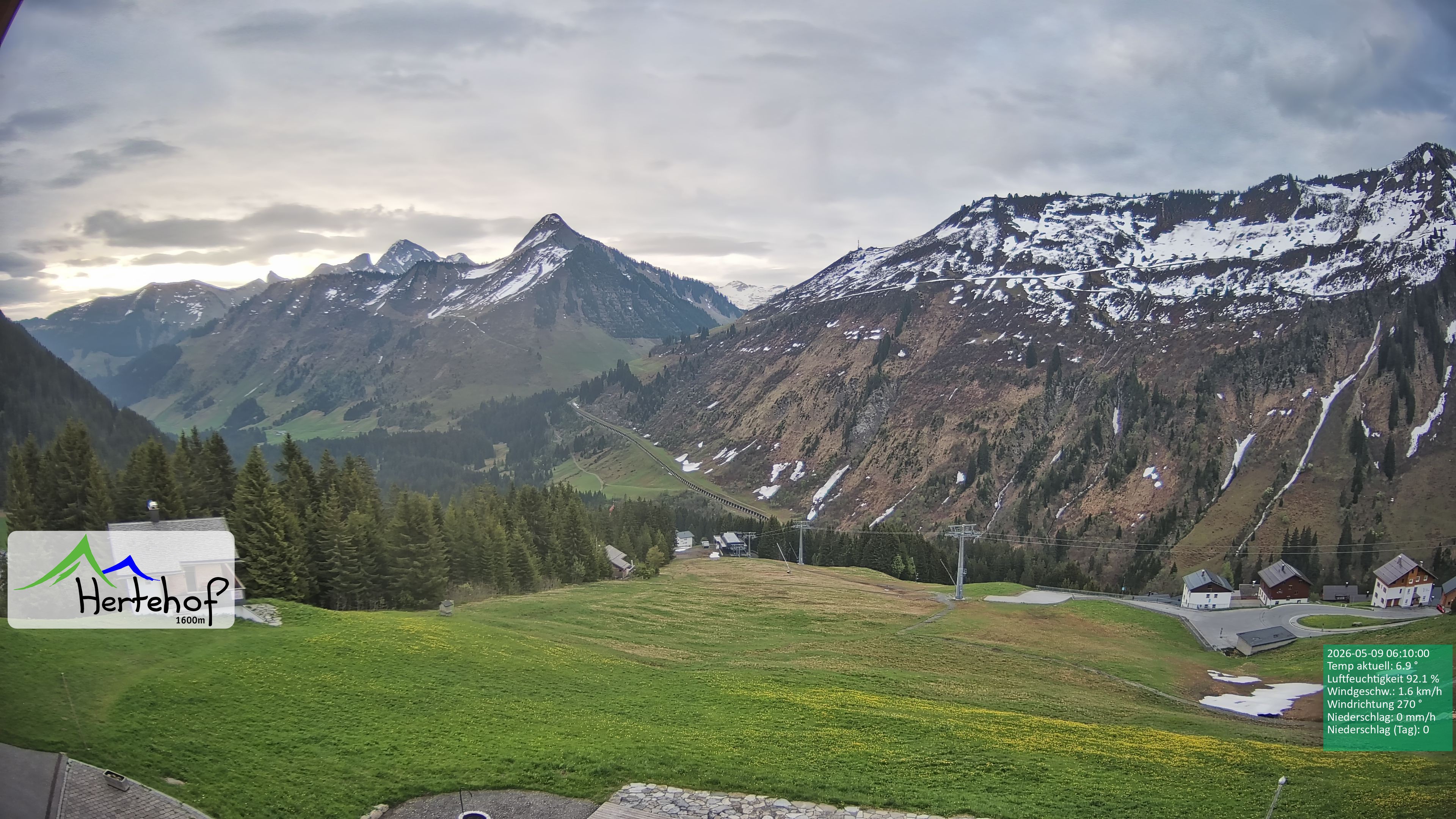 Archiv Foto Webcam Damüls: Blick vom Hertehof