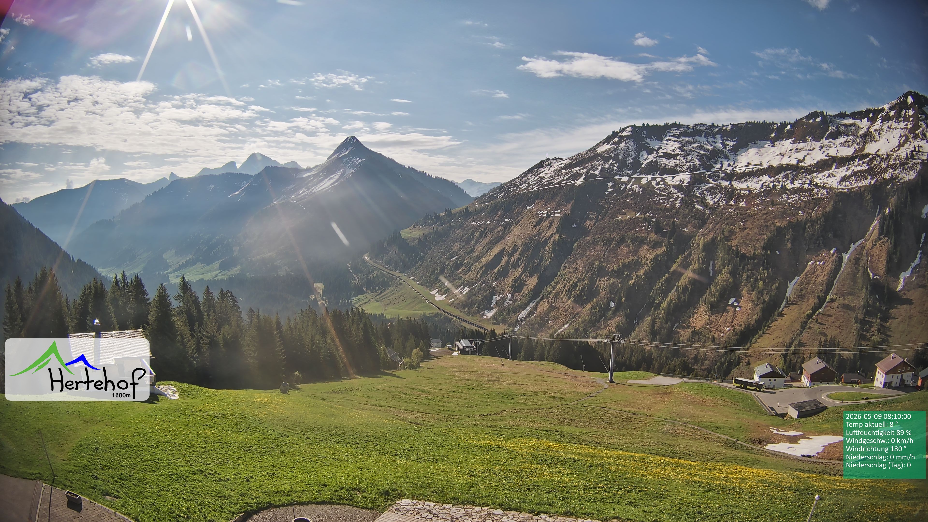 Archiv Foto Webcam Damüls: Blick vom Hertehof