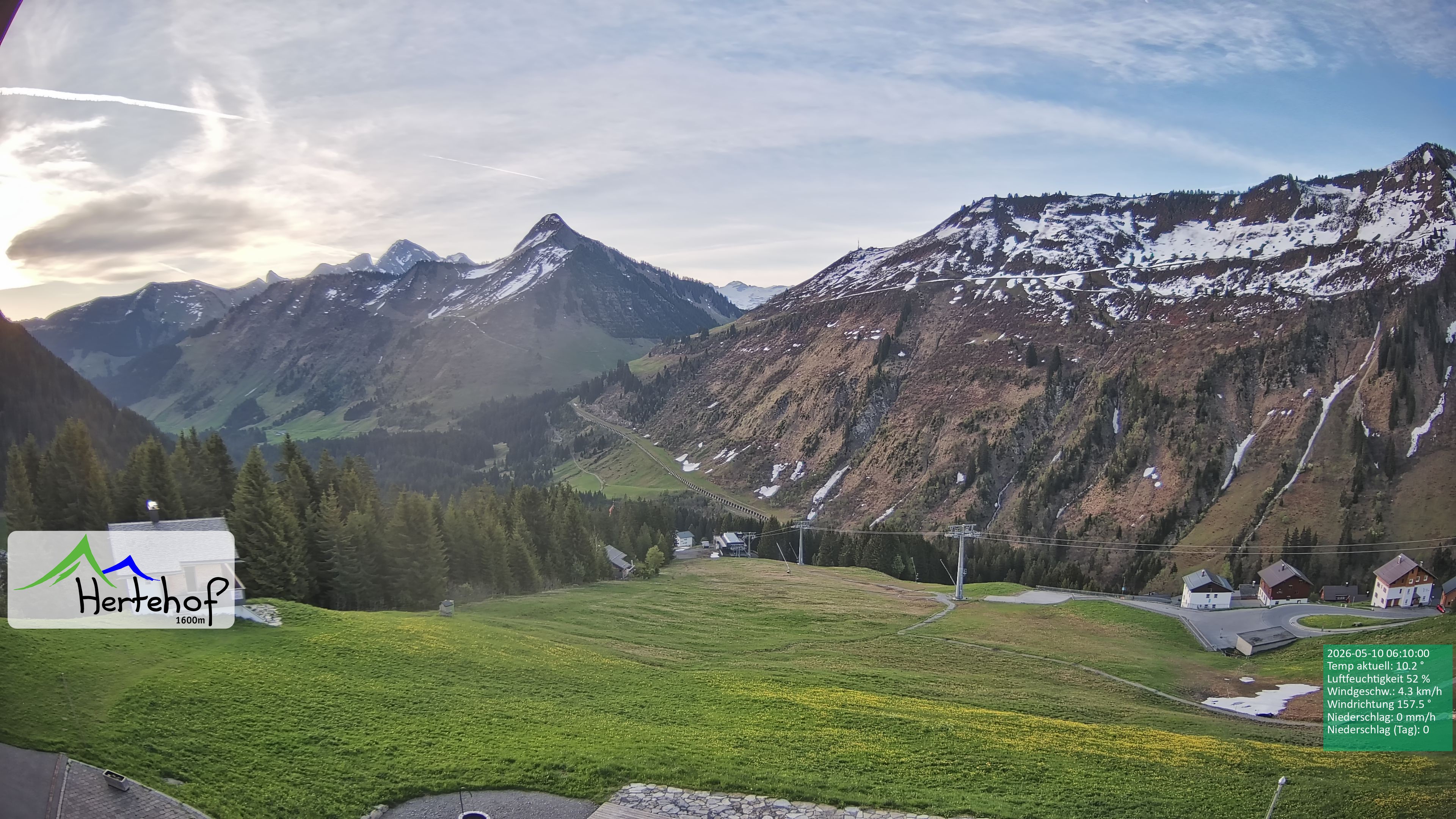 Archiv Foto Webcam Damüls: Blick vom Hertehof