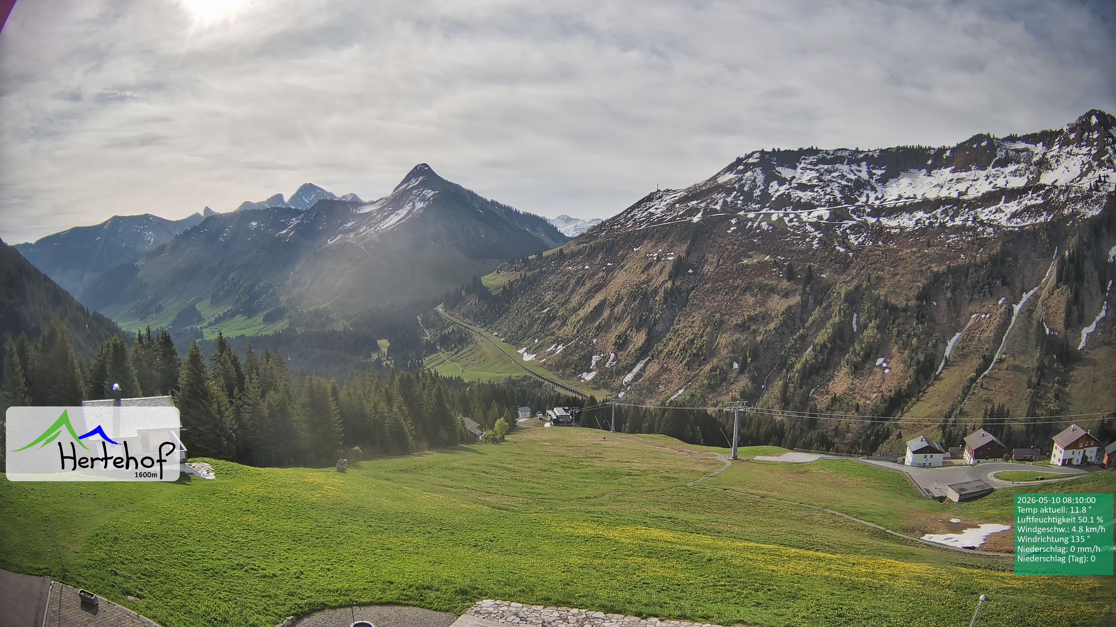 Archiv Foto Webcam Damüls: Blick vom Hertehof