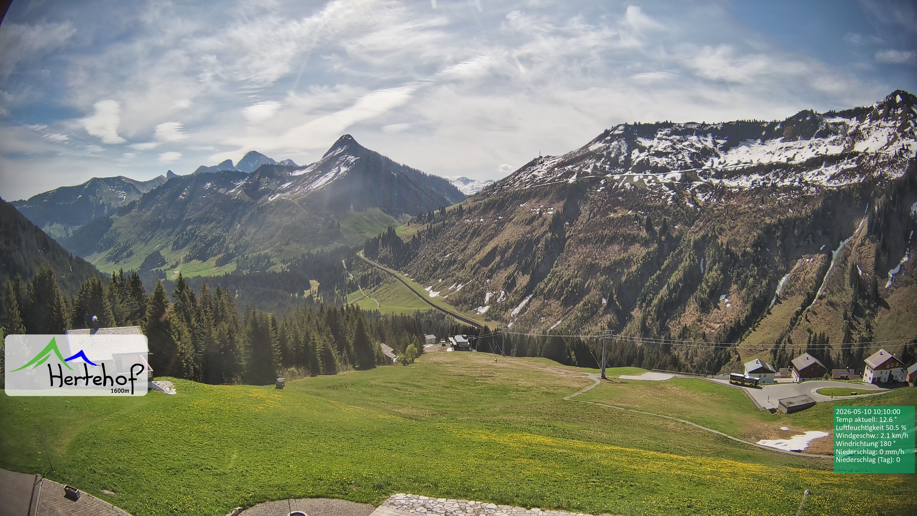 Archiv Foto Webcam Damüls: Blick vom Hertehof