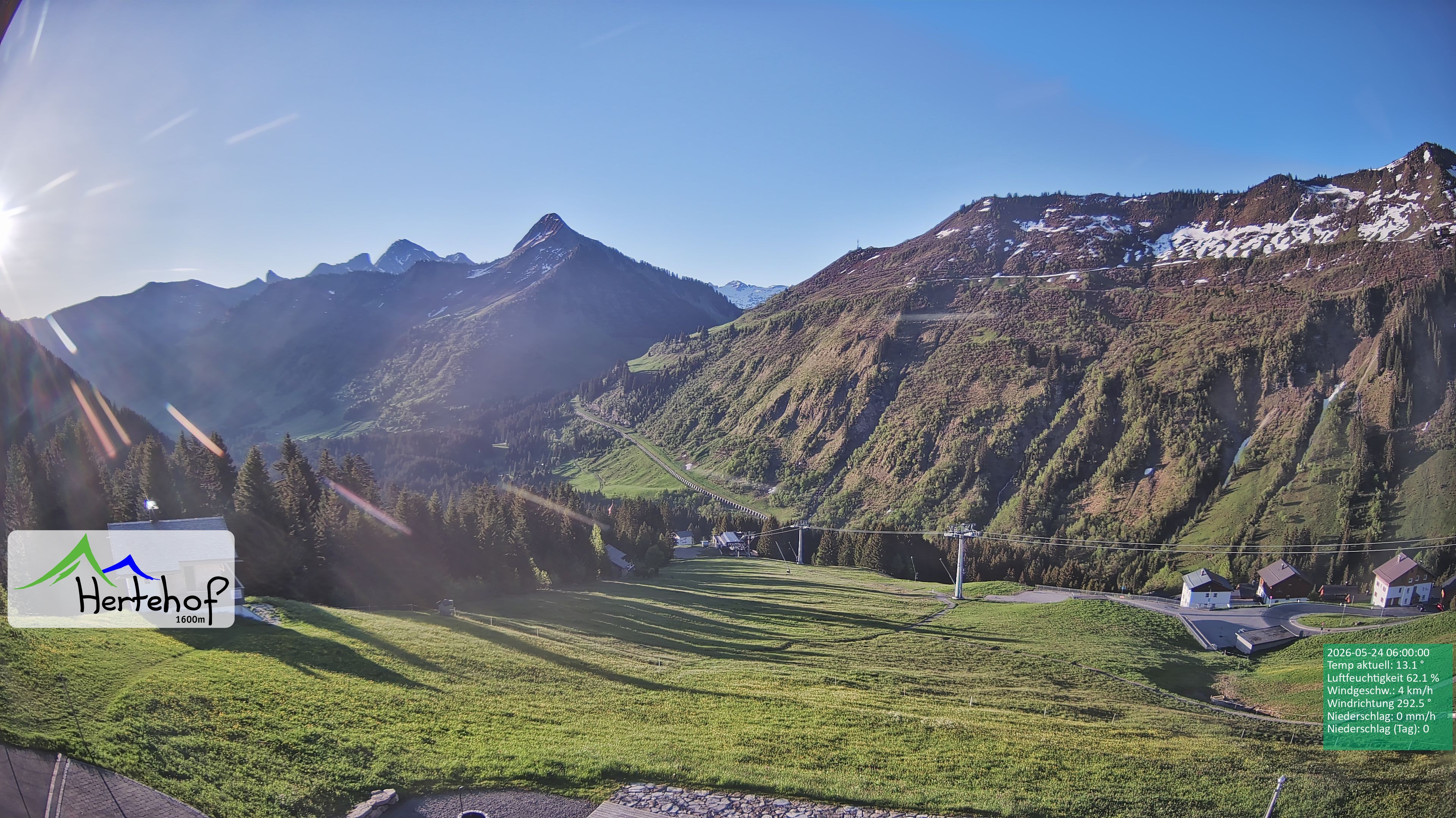 Archiv Foto Webcam Damüls: Blick vom Hertehof