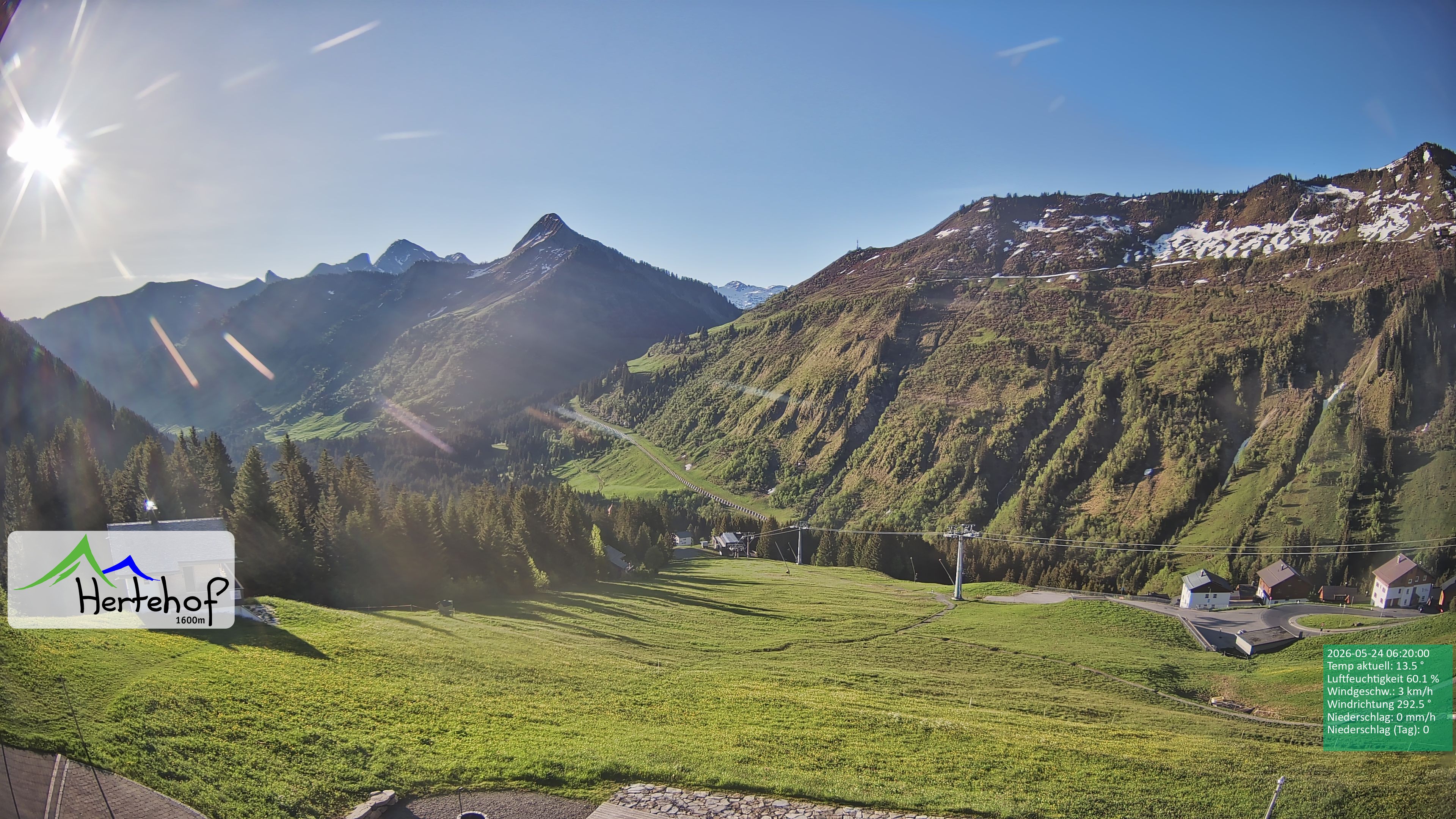 Archiv Foto Webcam Damüls: Blick vom Hertehof