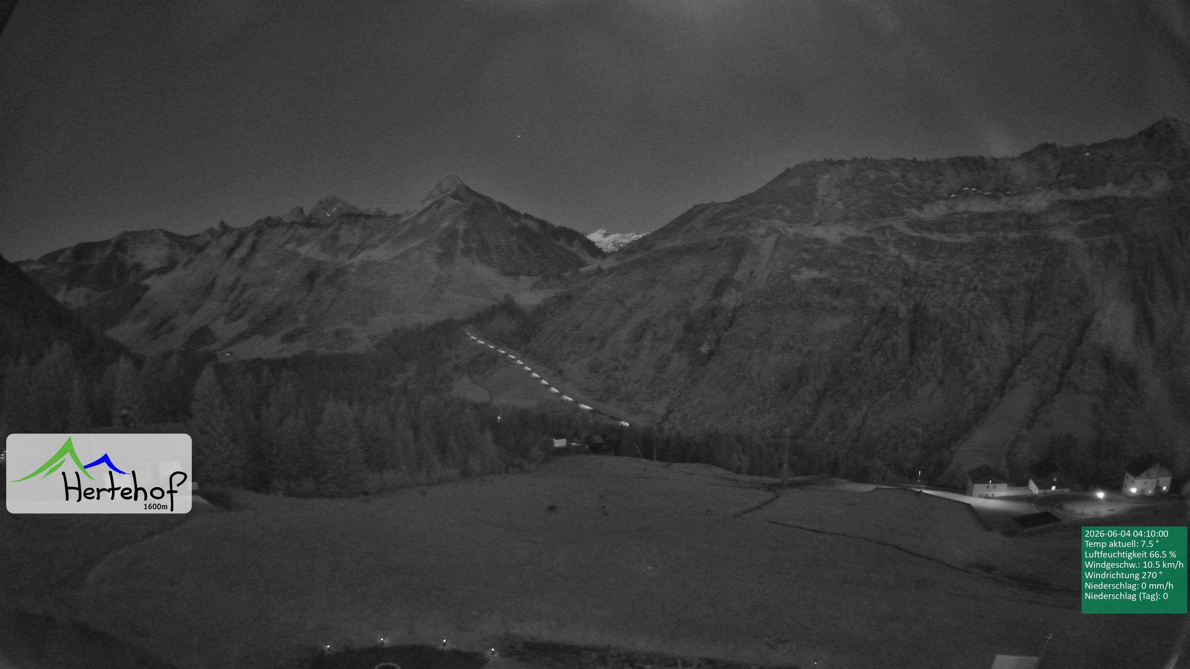 Archiv Foto Webcam Damüls: Blick vom Hertehof