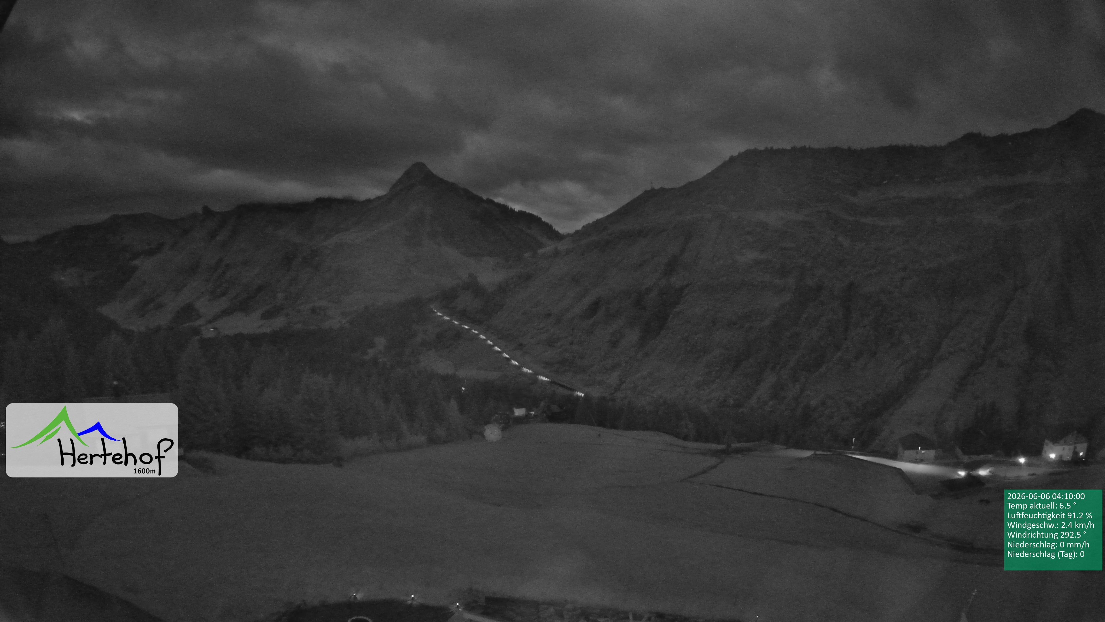 Archiv Foto Webcam Damüls: Blick vom Hertehof