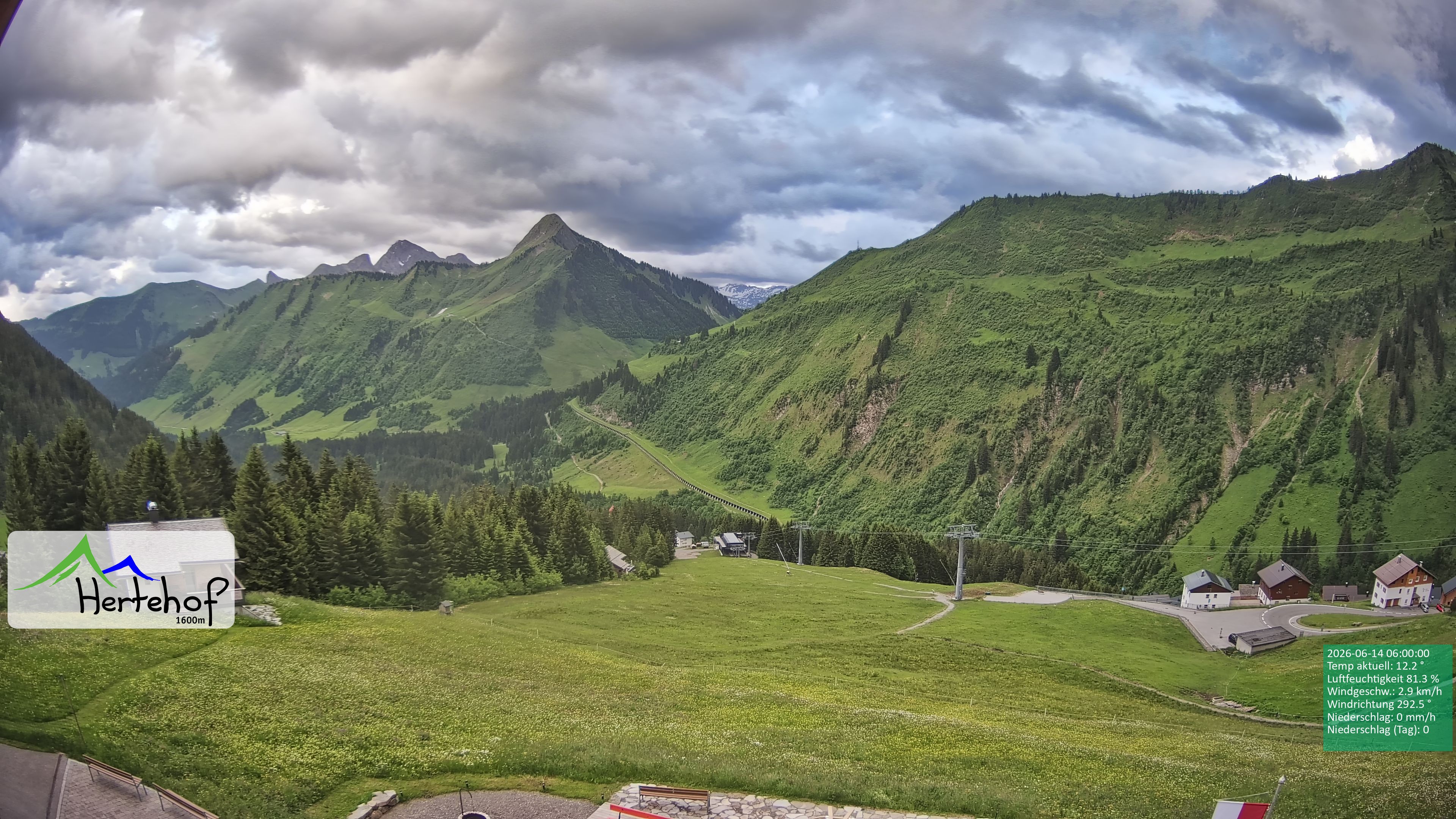 Archiv Foto Webcam Damüls: Blick vom Hertehof