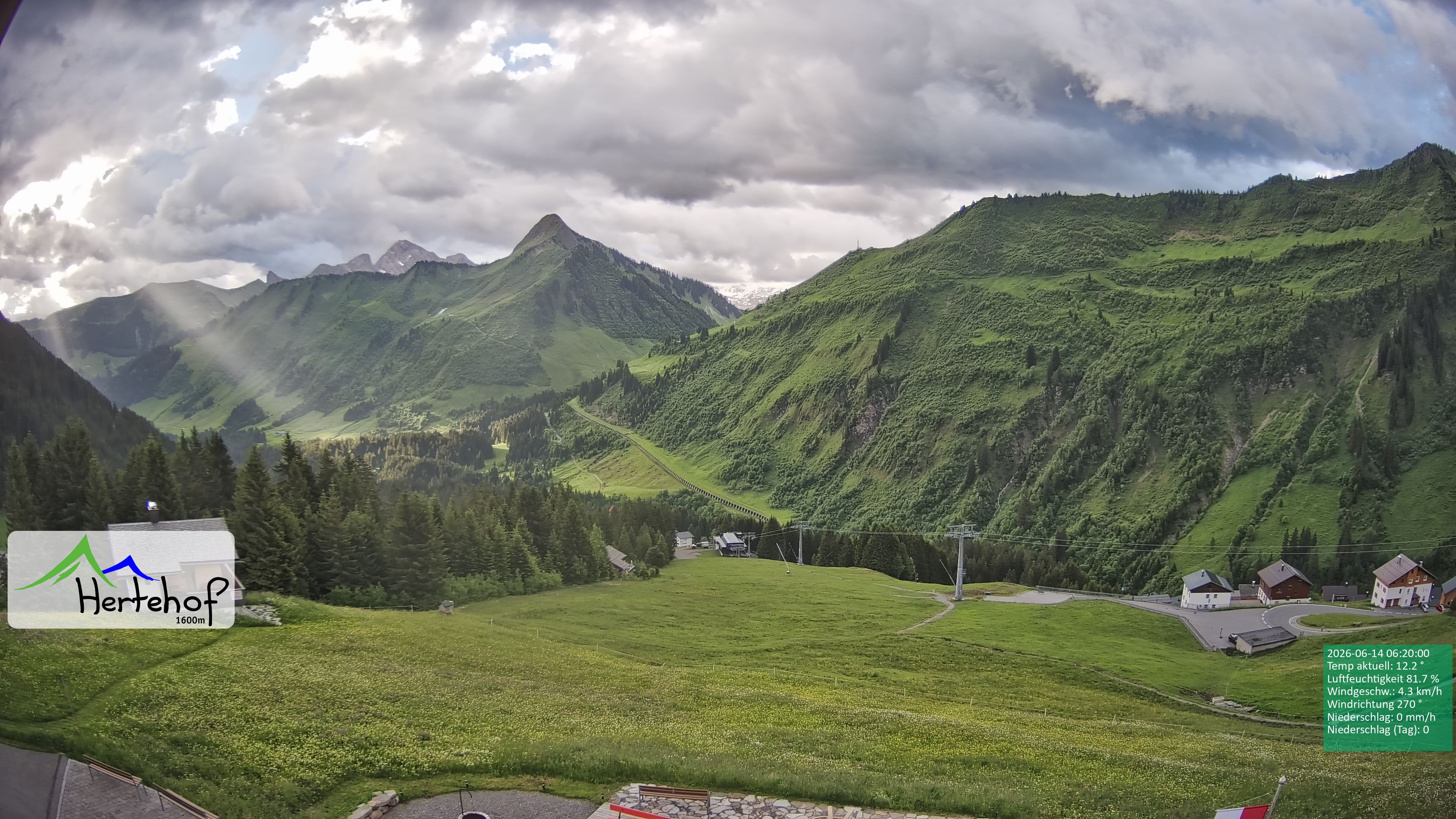 Archiv Foto Webcam Damüls: Blick vom Hertehof