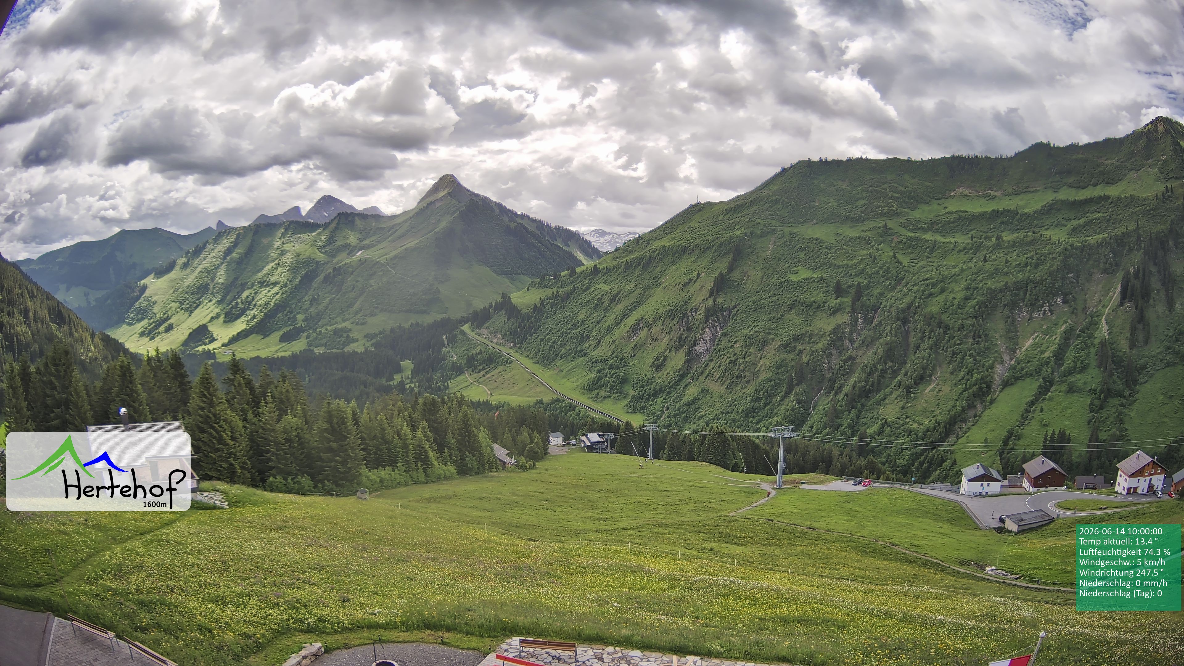 Archiv Foto Webcam Damüls: Blick vom Hertehof