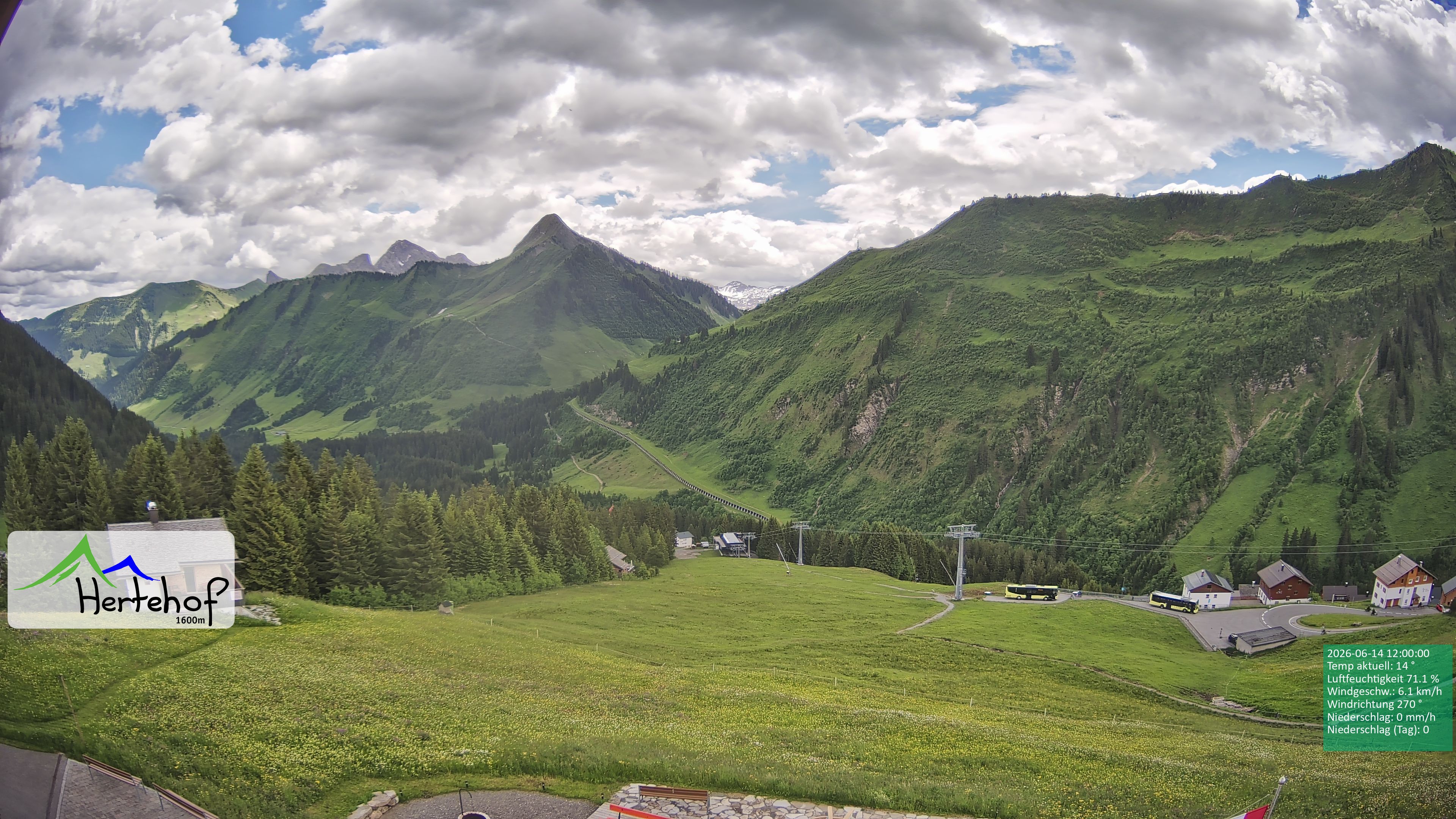 Archiv Foto Webcam Damüls: Blick vom Hertehof
