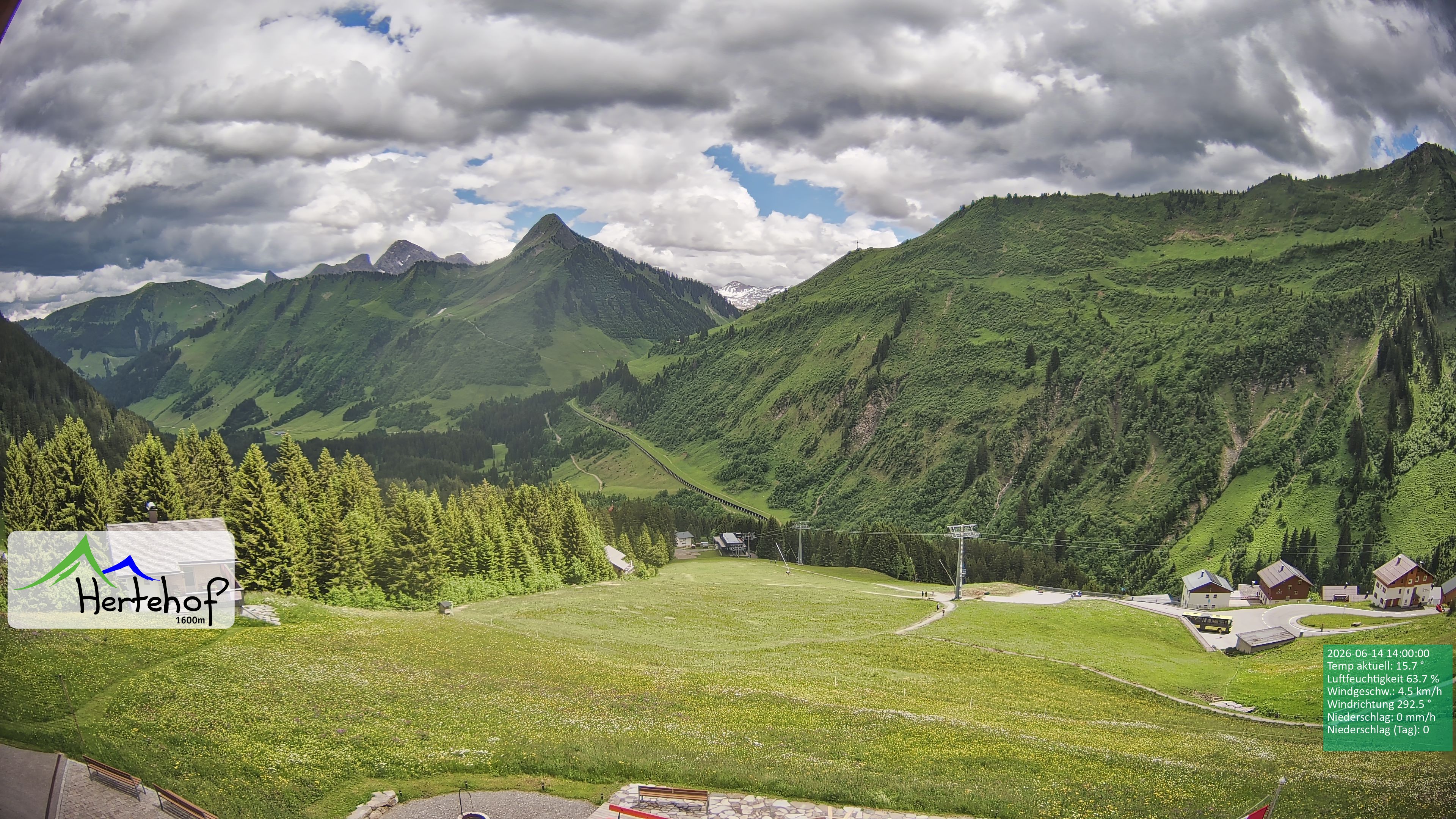 Archiv Foto Webcam Damüls: Blick vom Hertehof