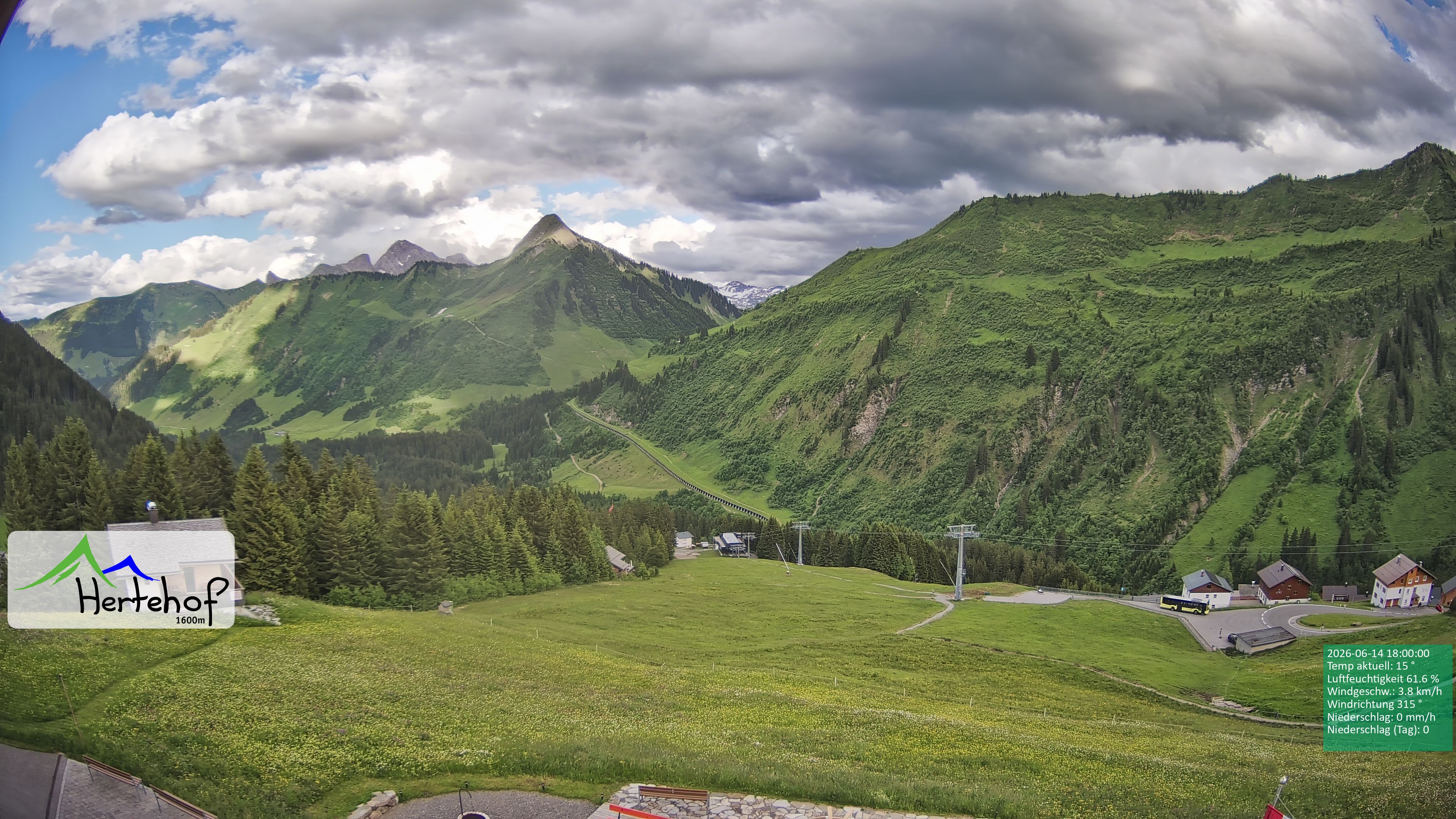 Archiv Foto Webcam Damüls: Blick vom Hertehof
