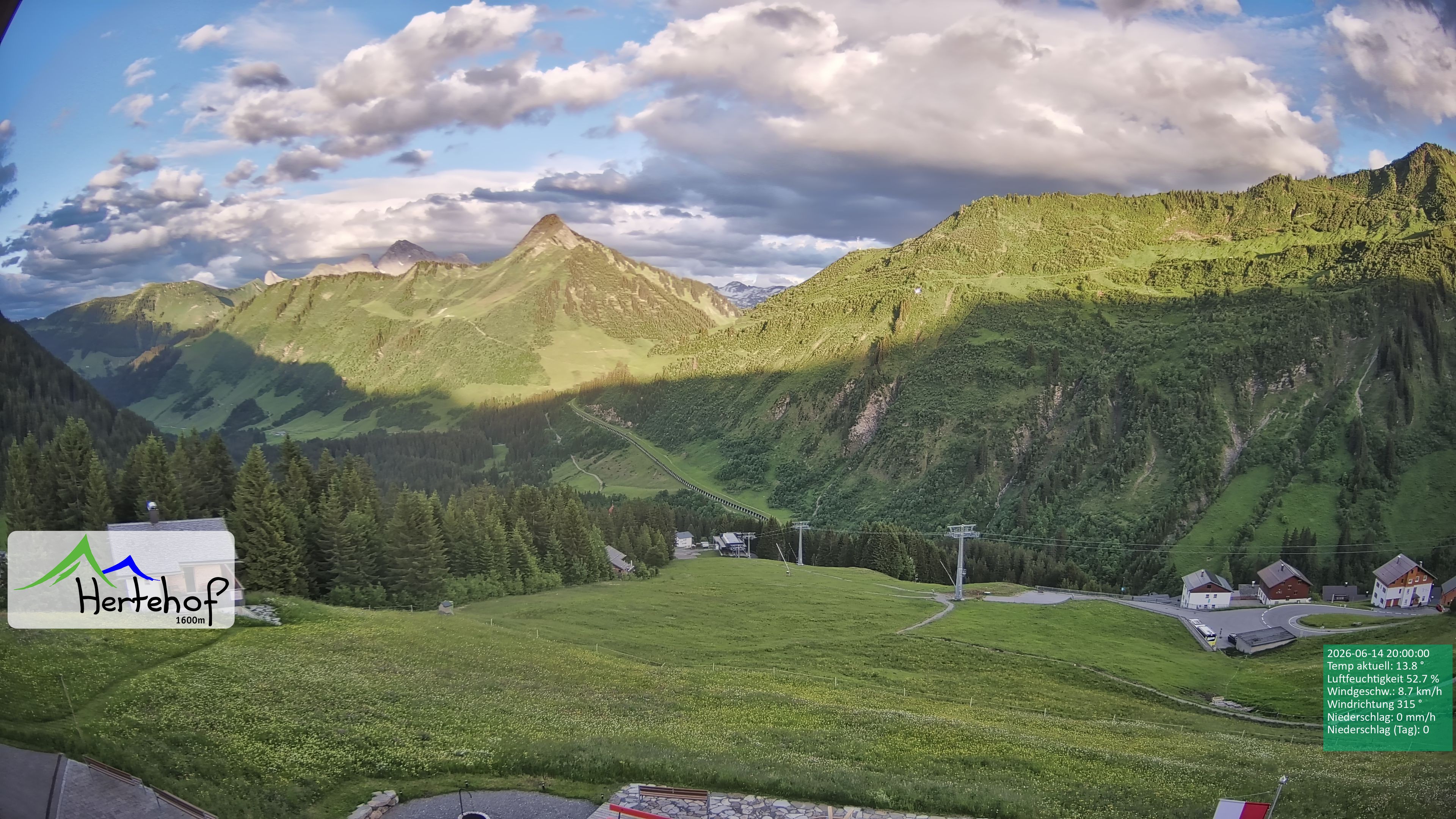 Archiv Foto Webcam Damüls: Blick vom Hertehof