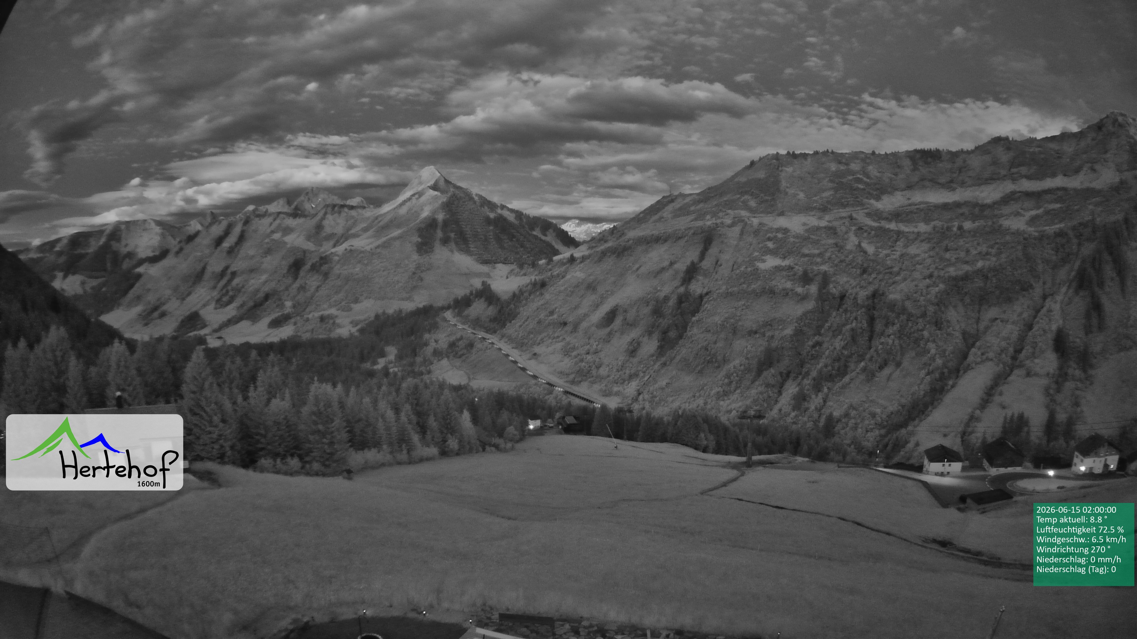 Archiv Foto Webcam Damüls: Blick vom Hertehof