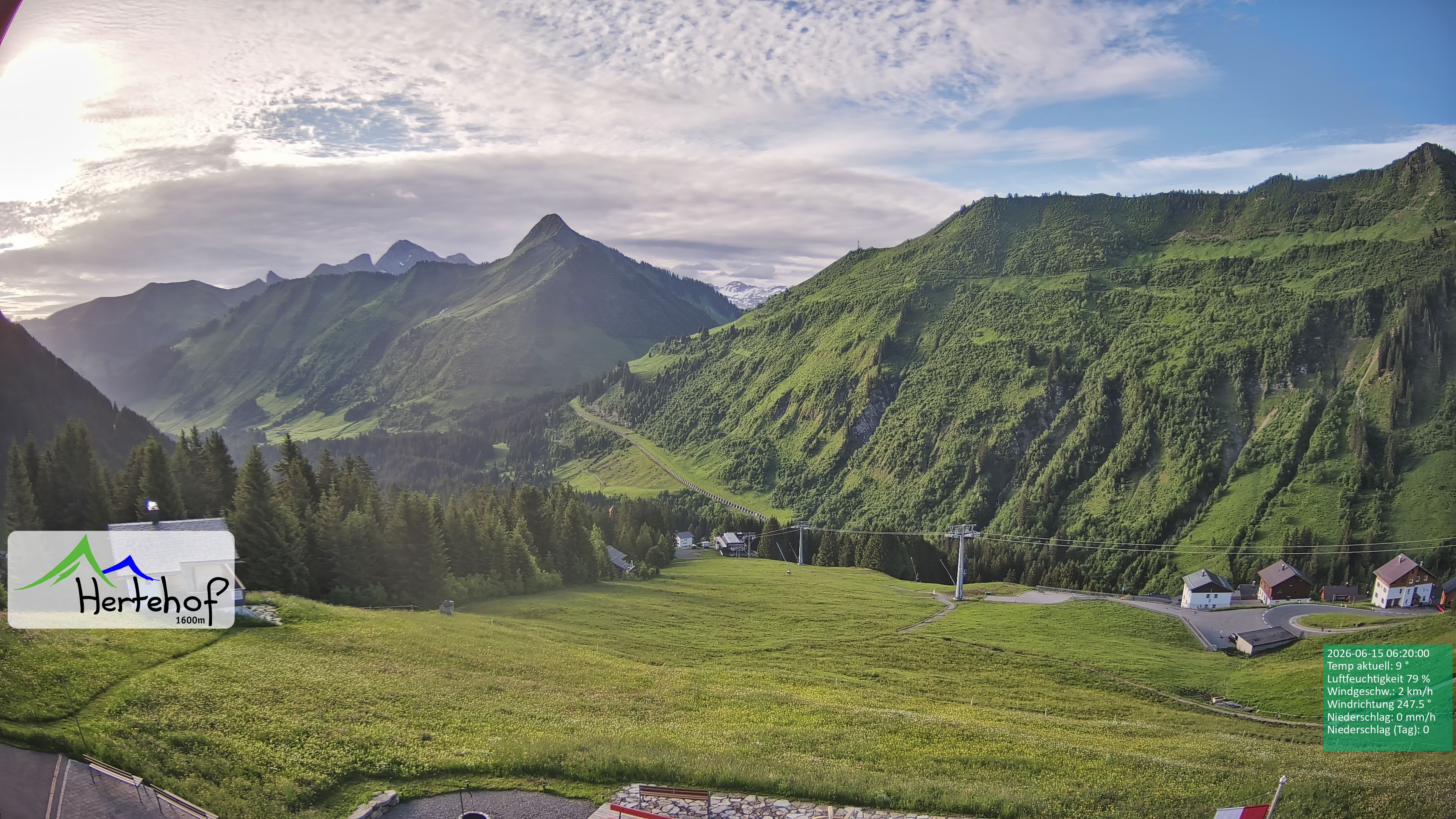 Archiv Foto Webcam Damüls: Blick vom Hertehof