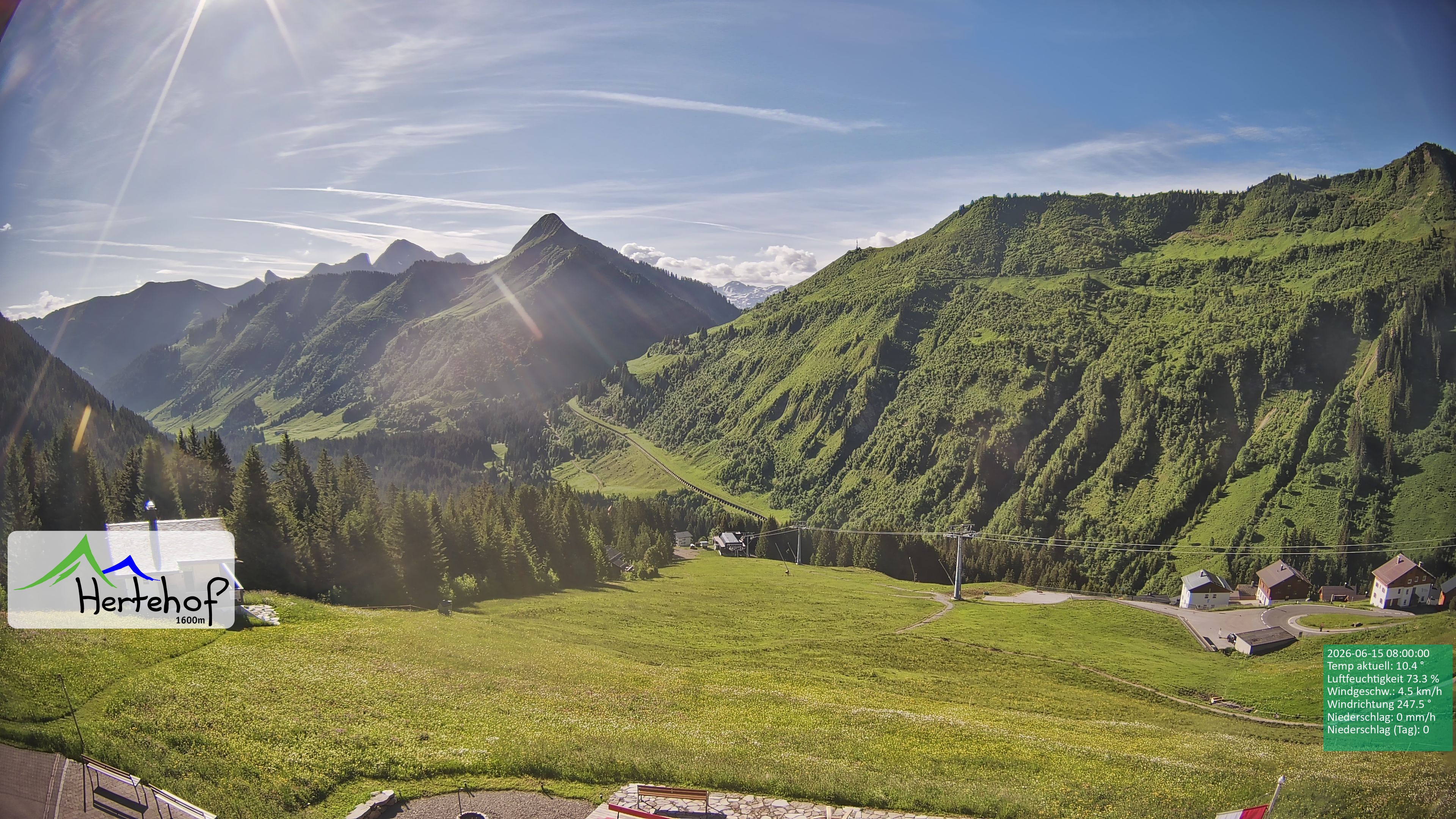 Archiv Foto Webcam Damüls: Blick vom Hertehof