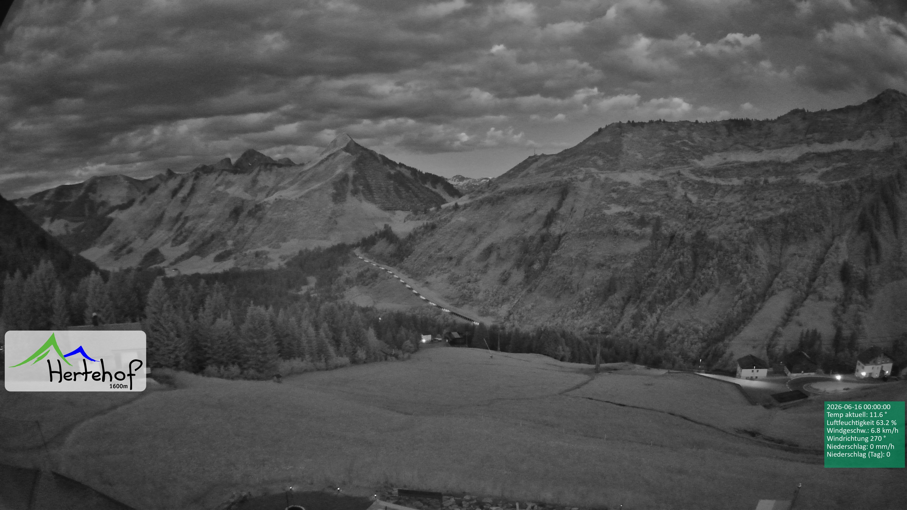 Archiv Foto Webcam Damüls: Blick vom Hertehof