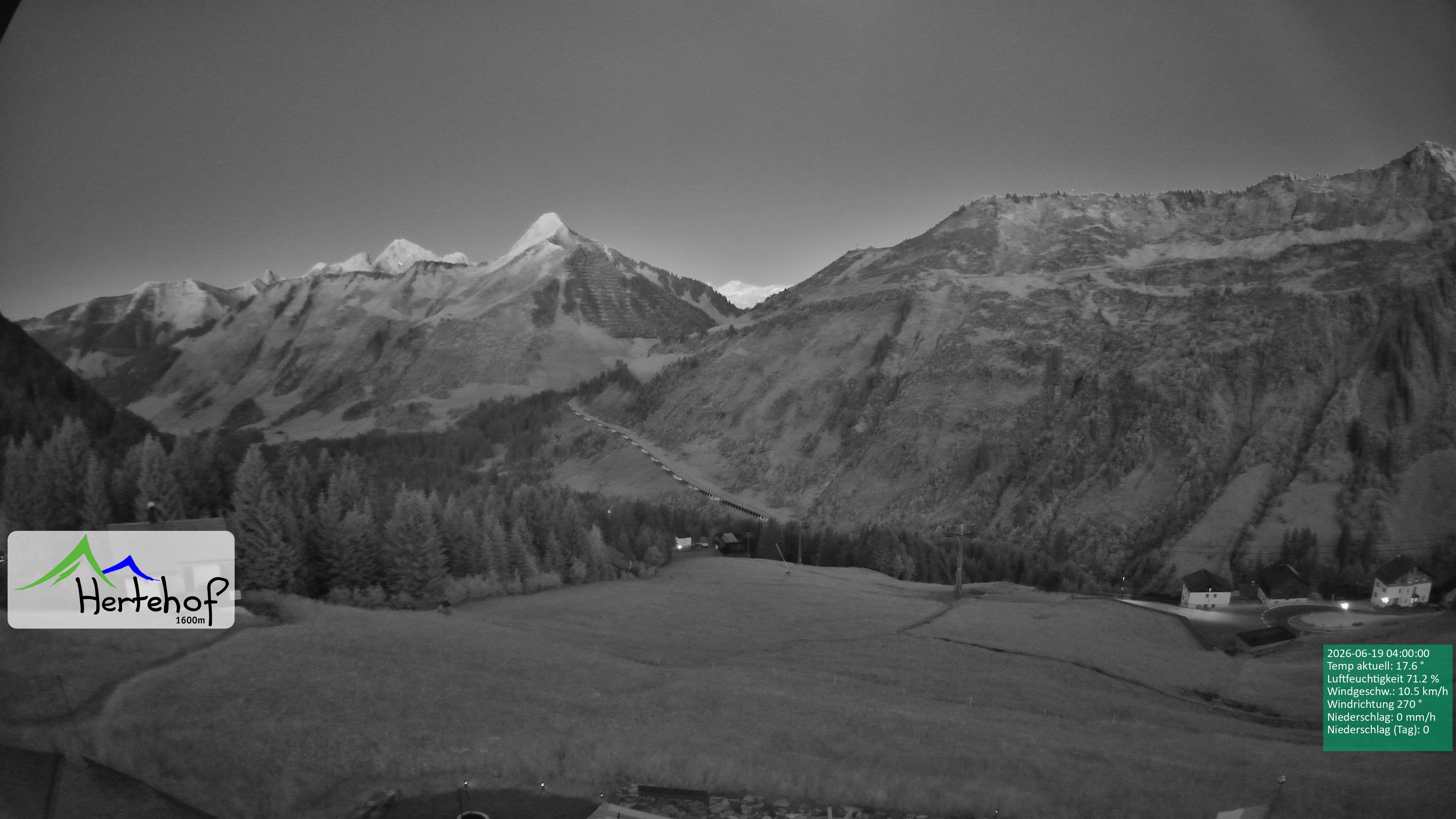 Archiv Foto Webcam Damüls: Blick vom Hertehof