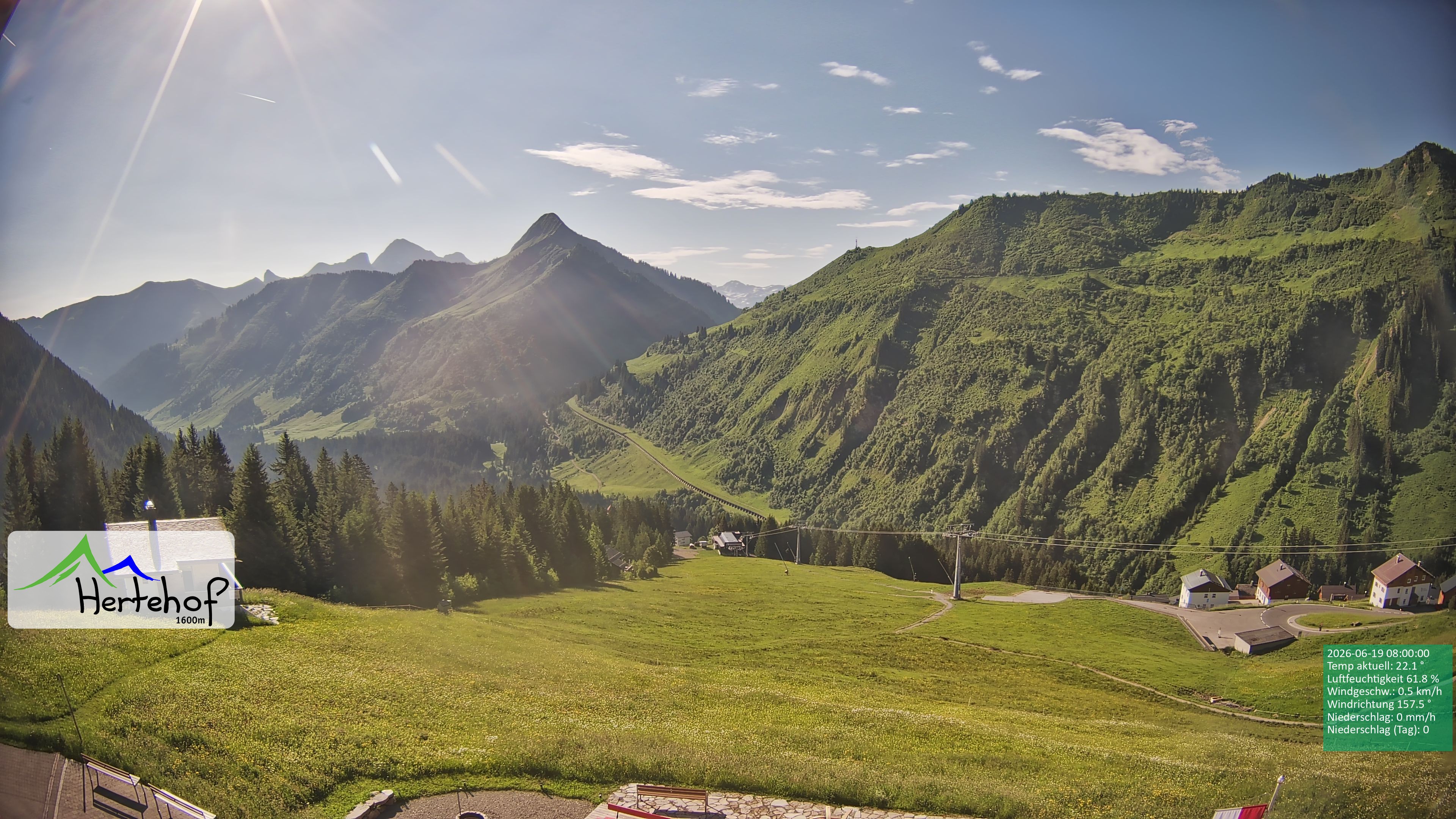 Archiv Foto Webcam Damüls: Blick vom Hertehof