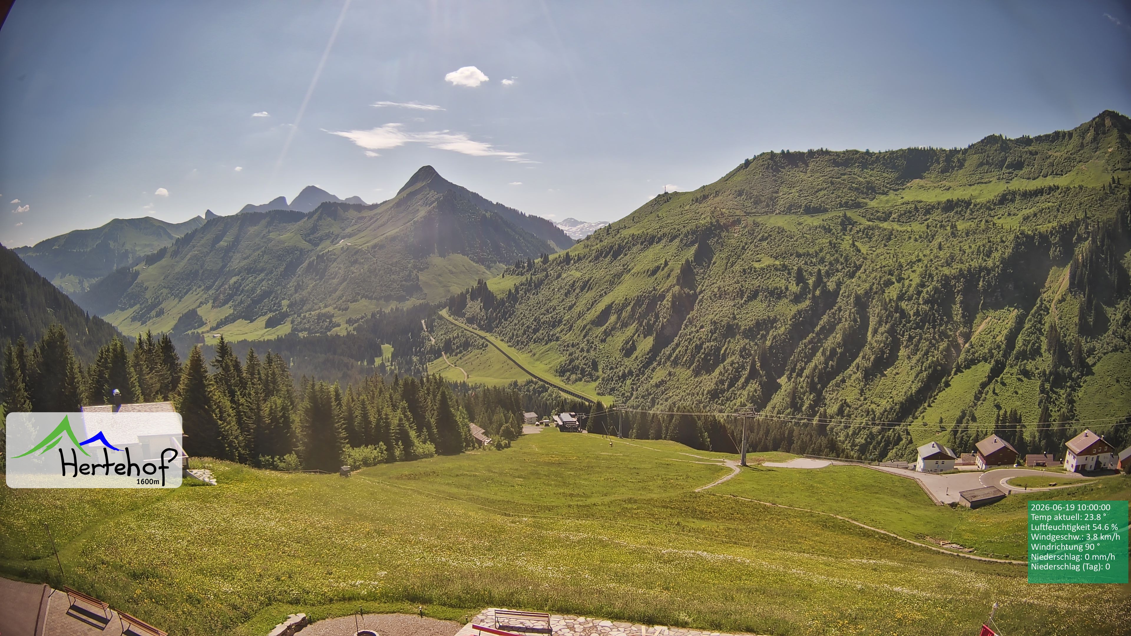 Archiv Foto Webcam Damüls: Blick vom Hertehof