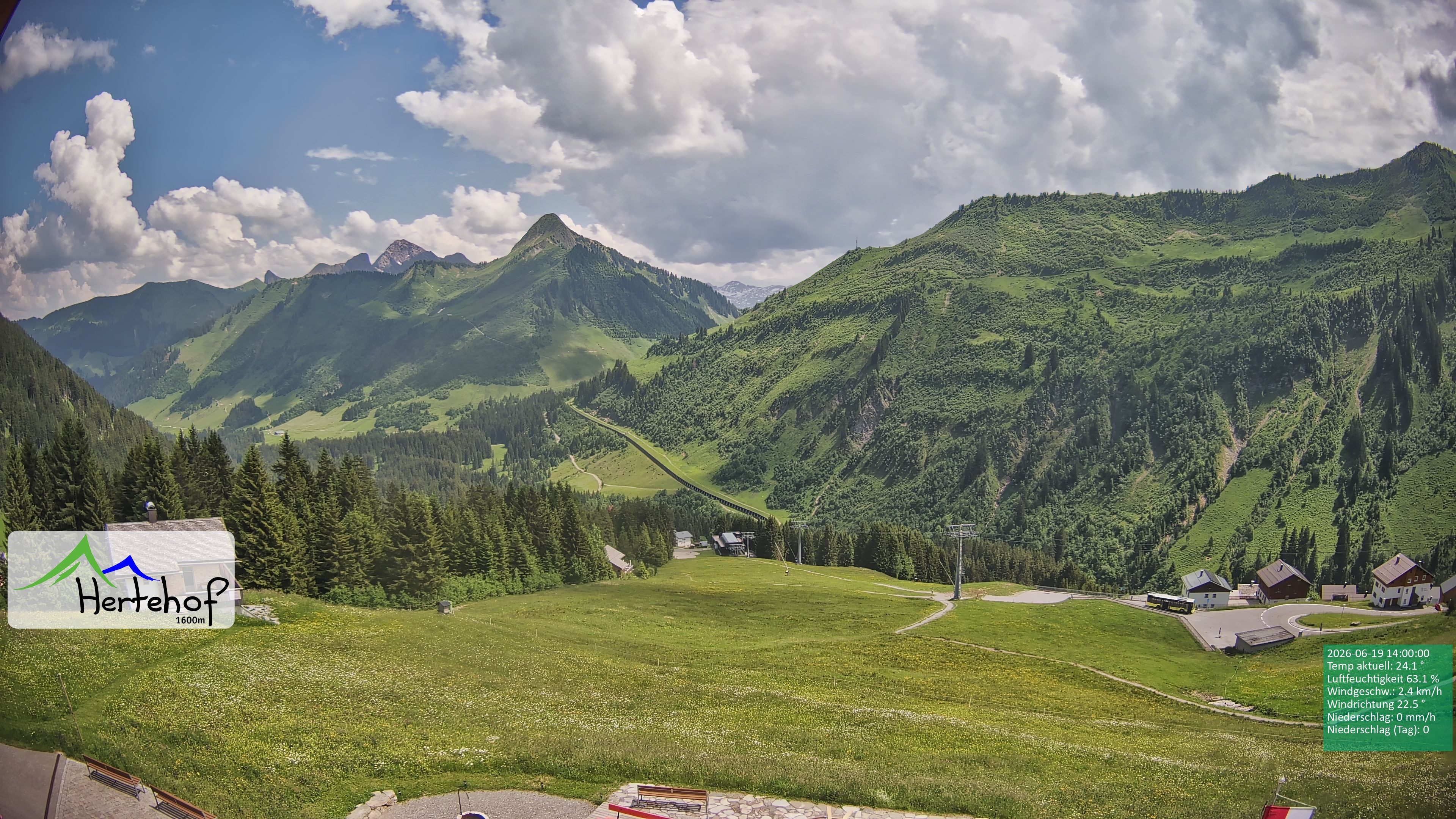 Archiv Foto Webcam Damüls: Blick vom Hertehof