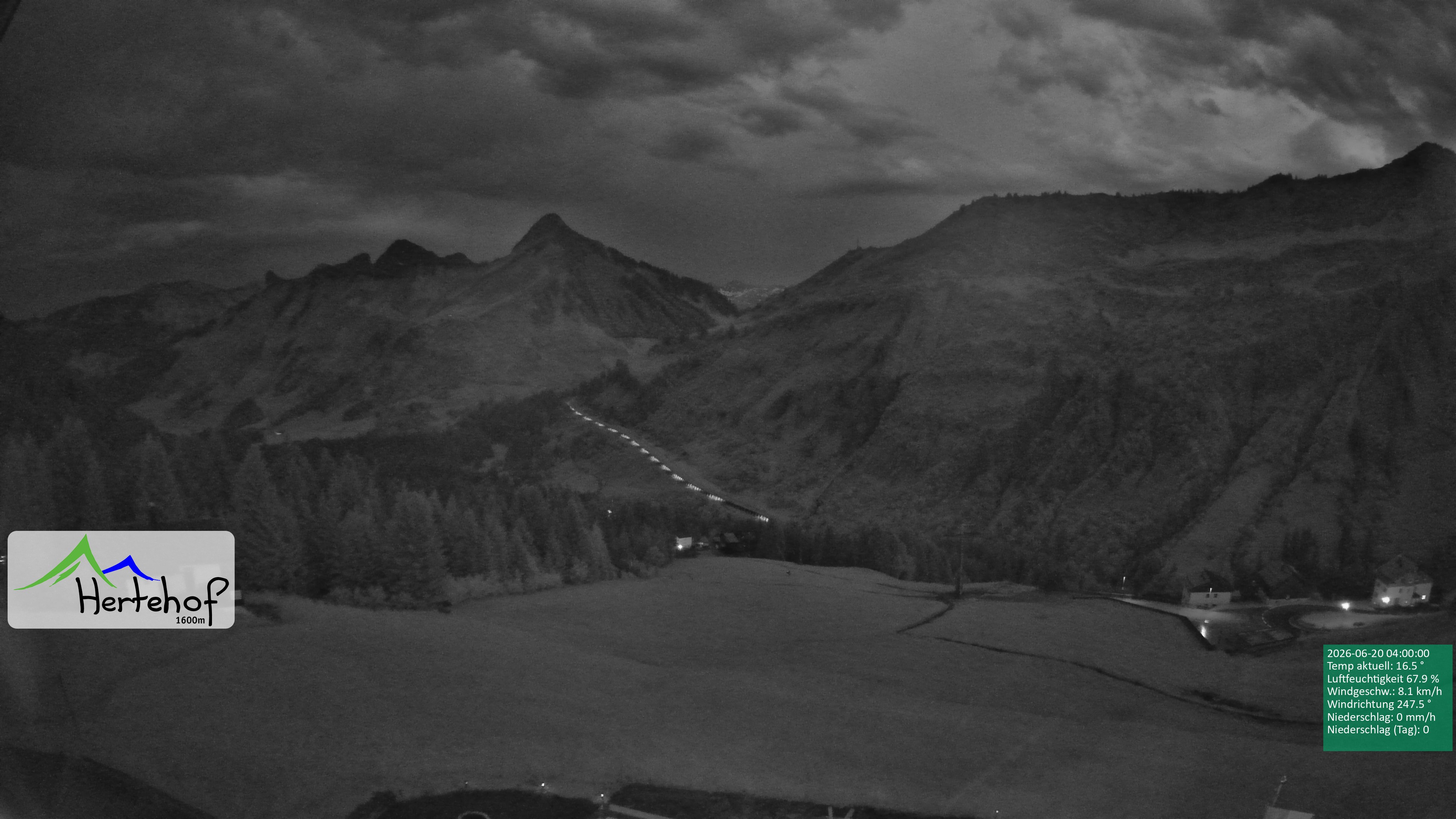 Archiv Foto Webcam Damüls: Blick vom Hertehof