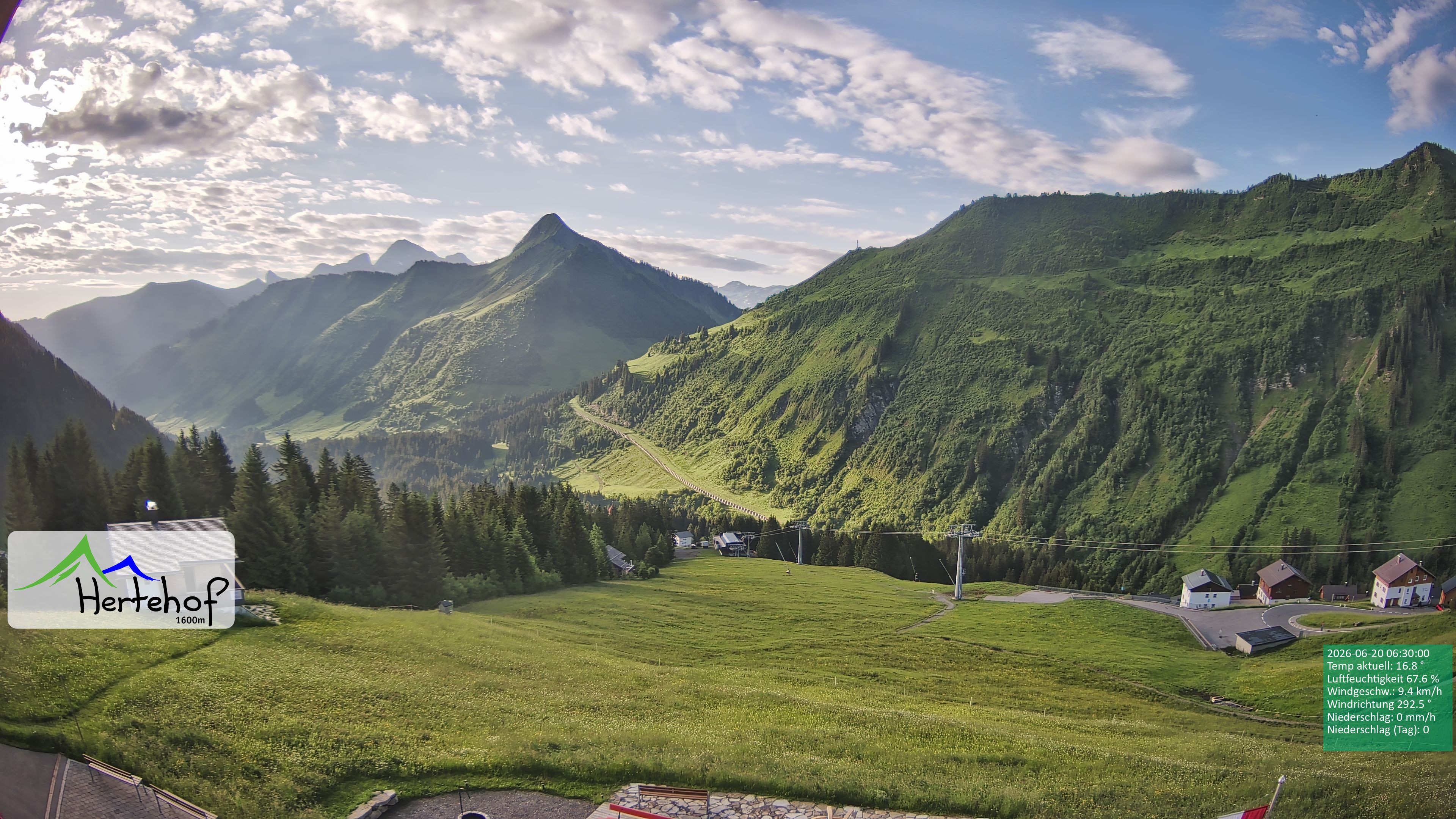 Archiv Foto Webcam Damüls: Blick vom Hertehof