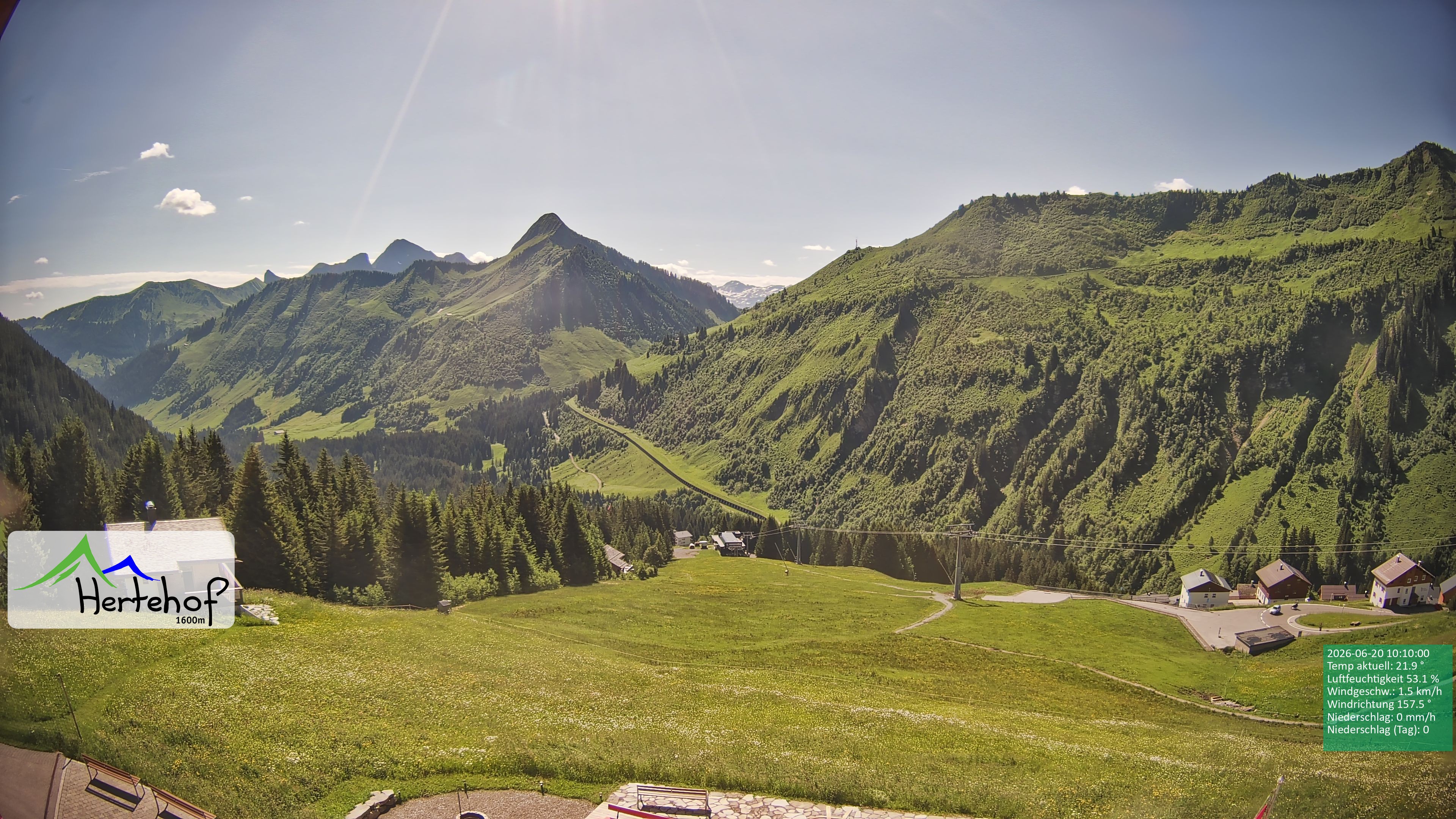 Archiv Foto Webcam Damüls: Blick vom Hertehof