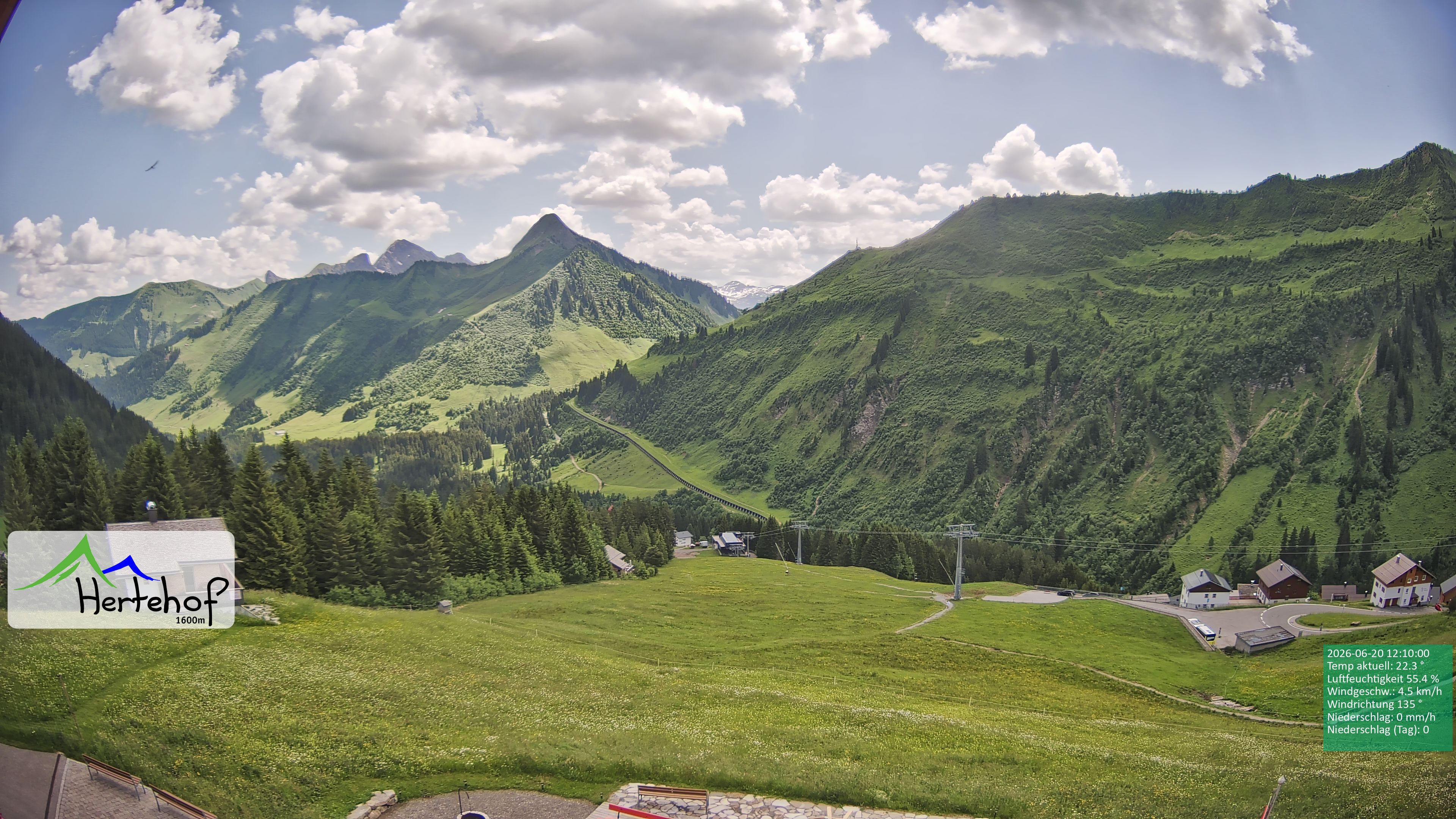 Archiv Foto Webcam Damüls: Blick vom Hertehof