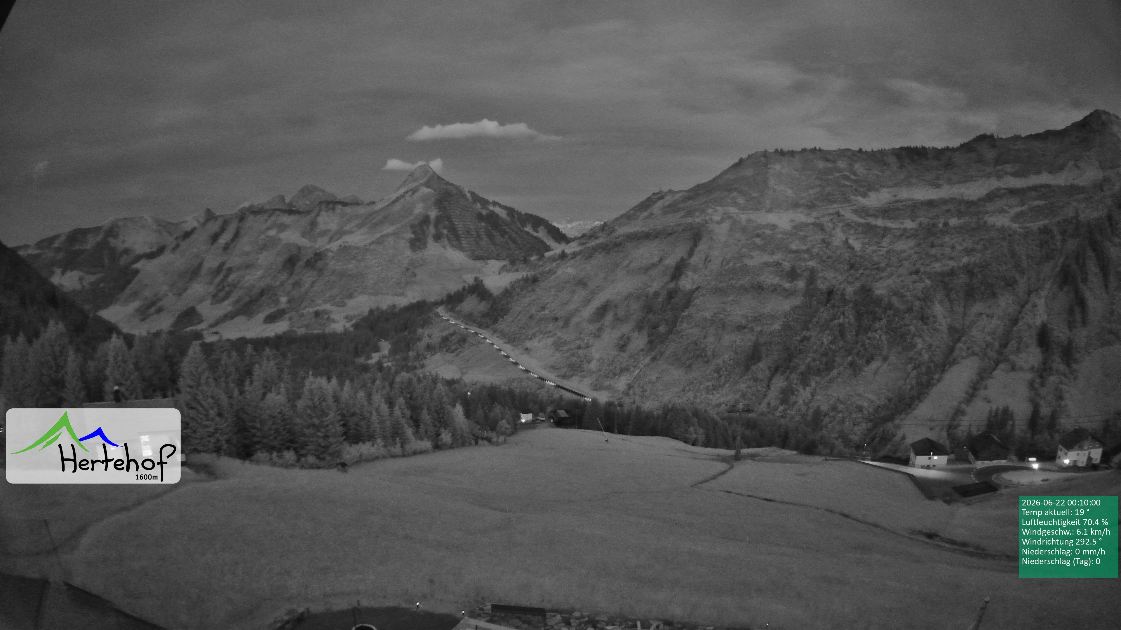 Archiv Foto Webcam Damüls: Blick vom Hertehof