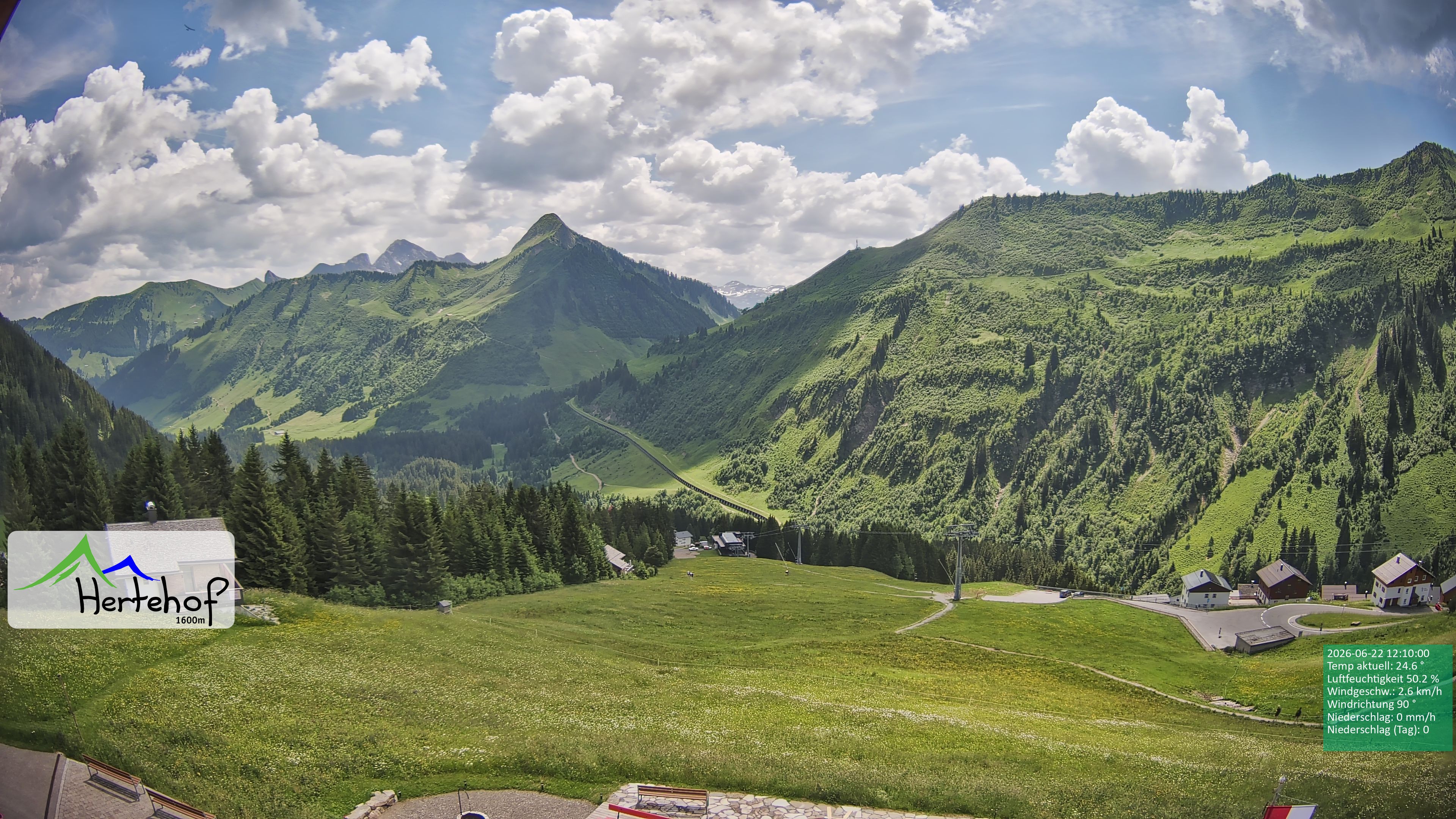 Archiv Foto Webcam Damüls: Blick vom Hertehof