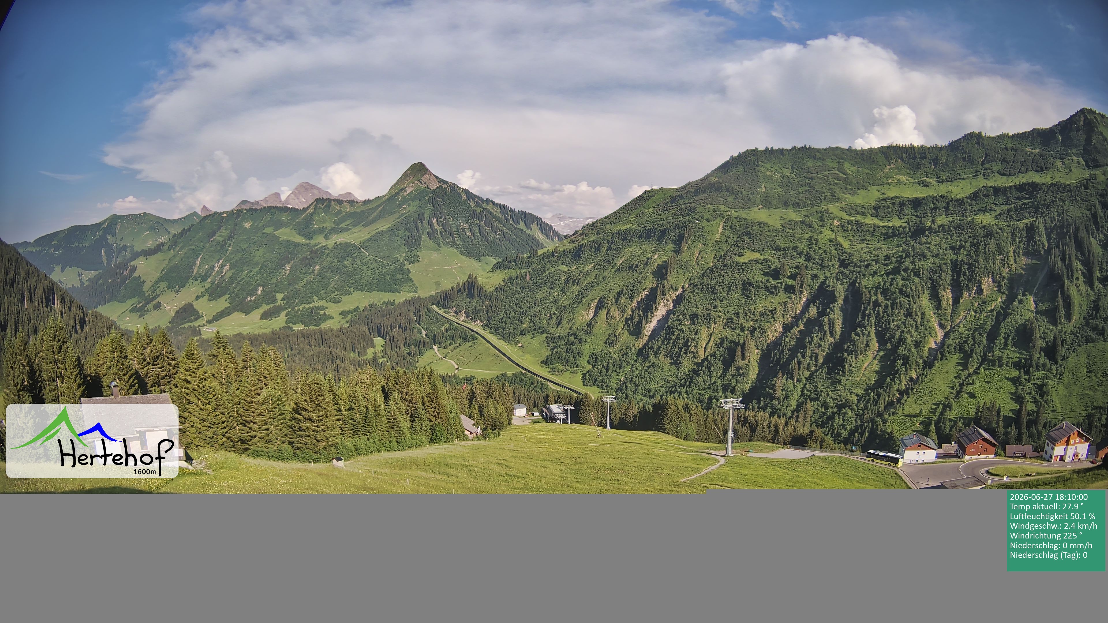 Archiv Foto Webcam Damüls: Blick vom Hertehof