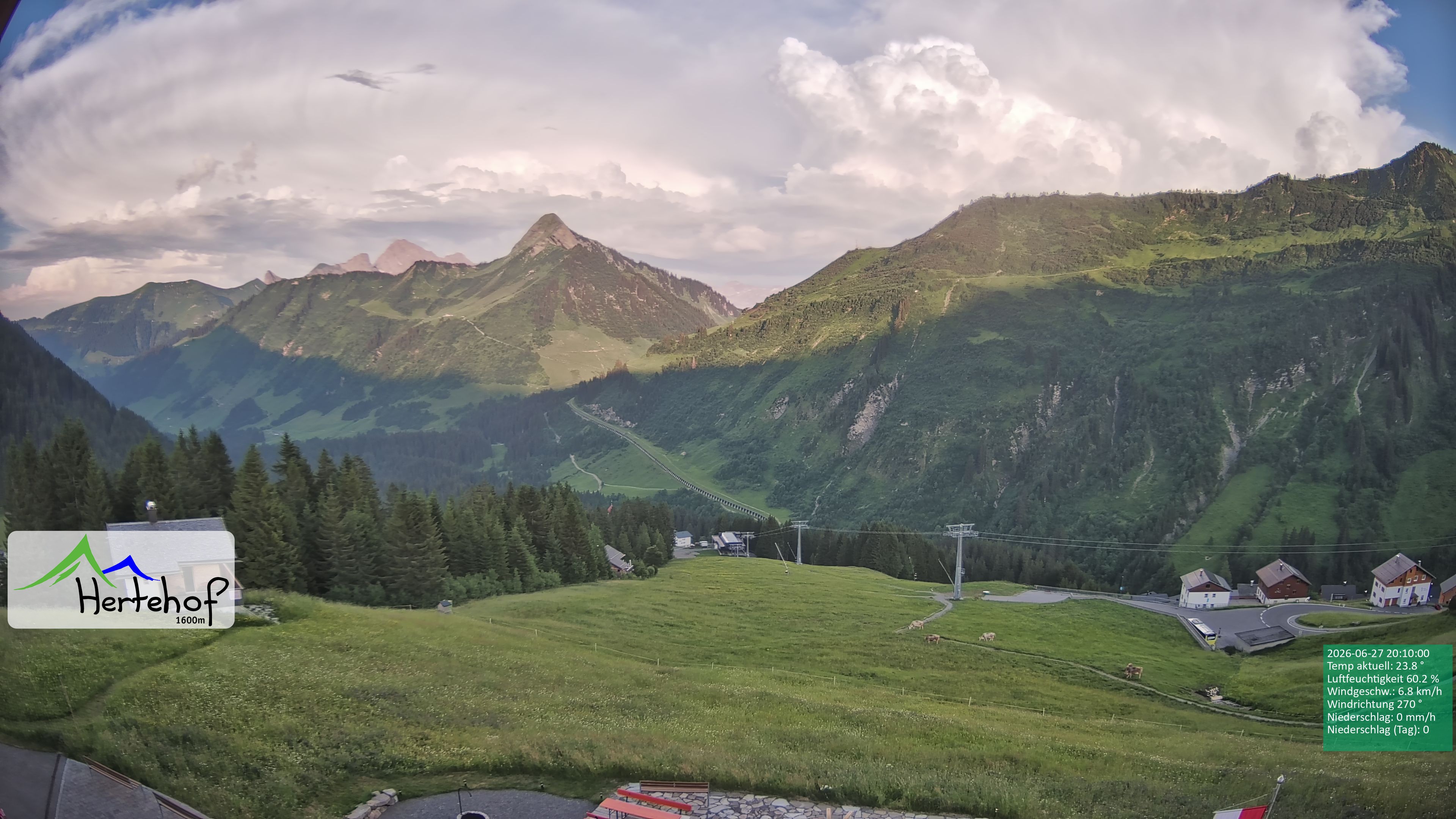 Archiv Foto Webcam Damüls: Blick vom Hertehof