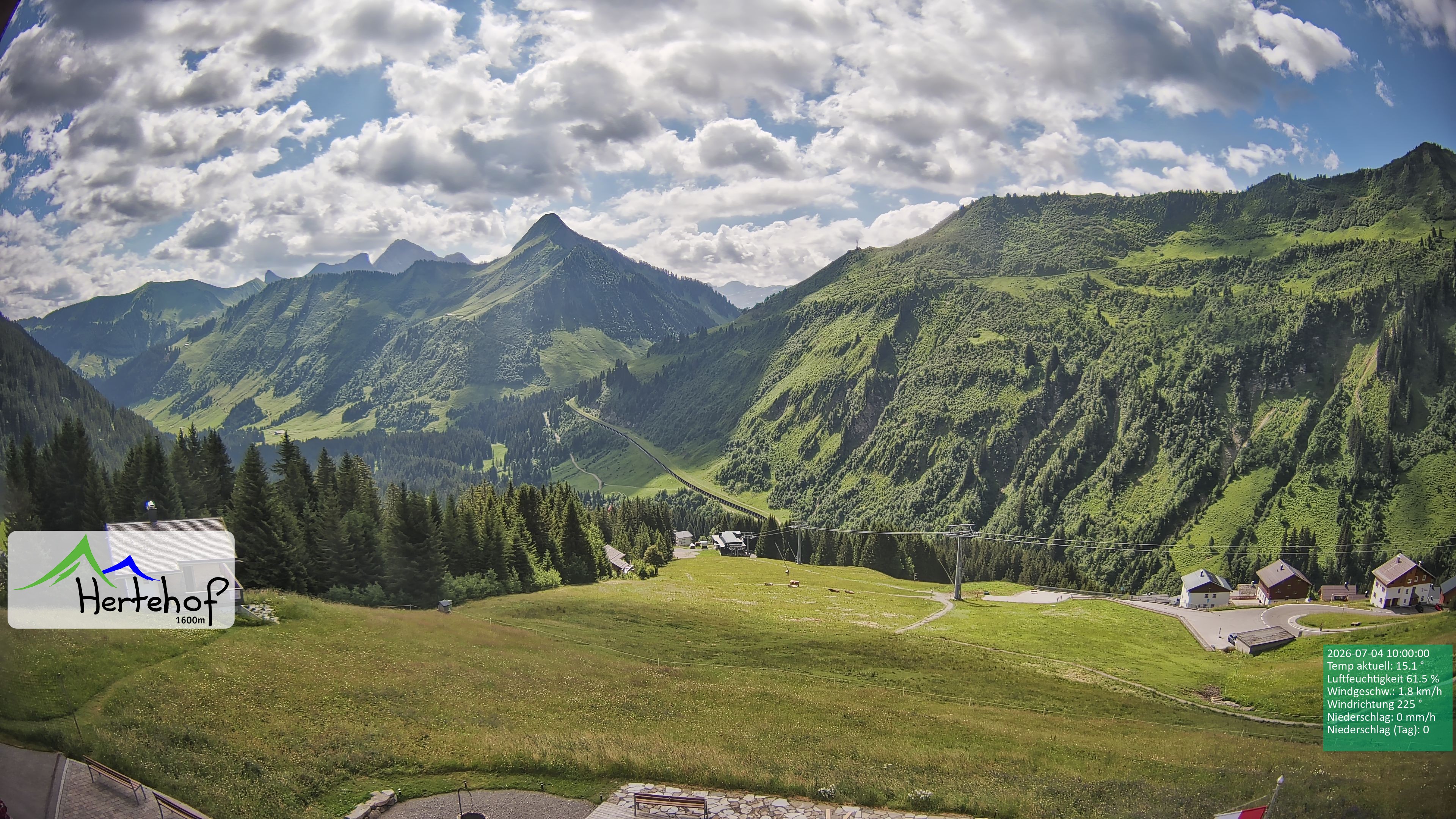 Archiv Foto Webcam Damüls: Blick vom Hertehof