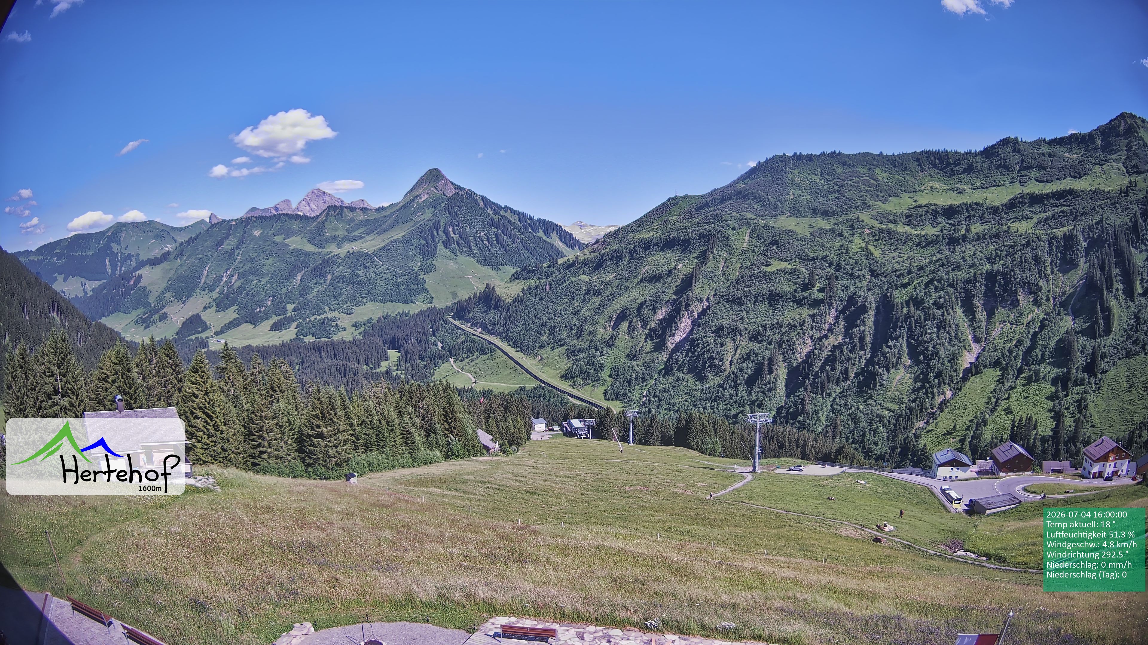 Archiv Foto Webcam Damüls: Blick vom Hertehof