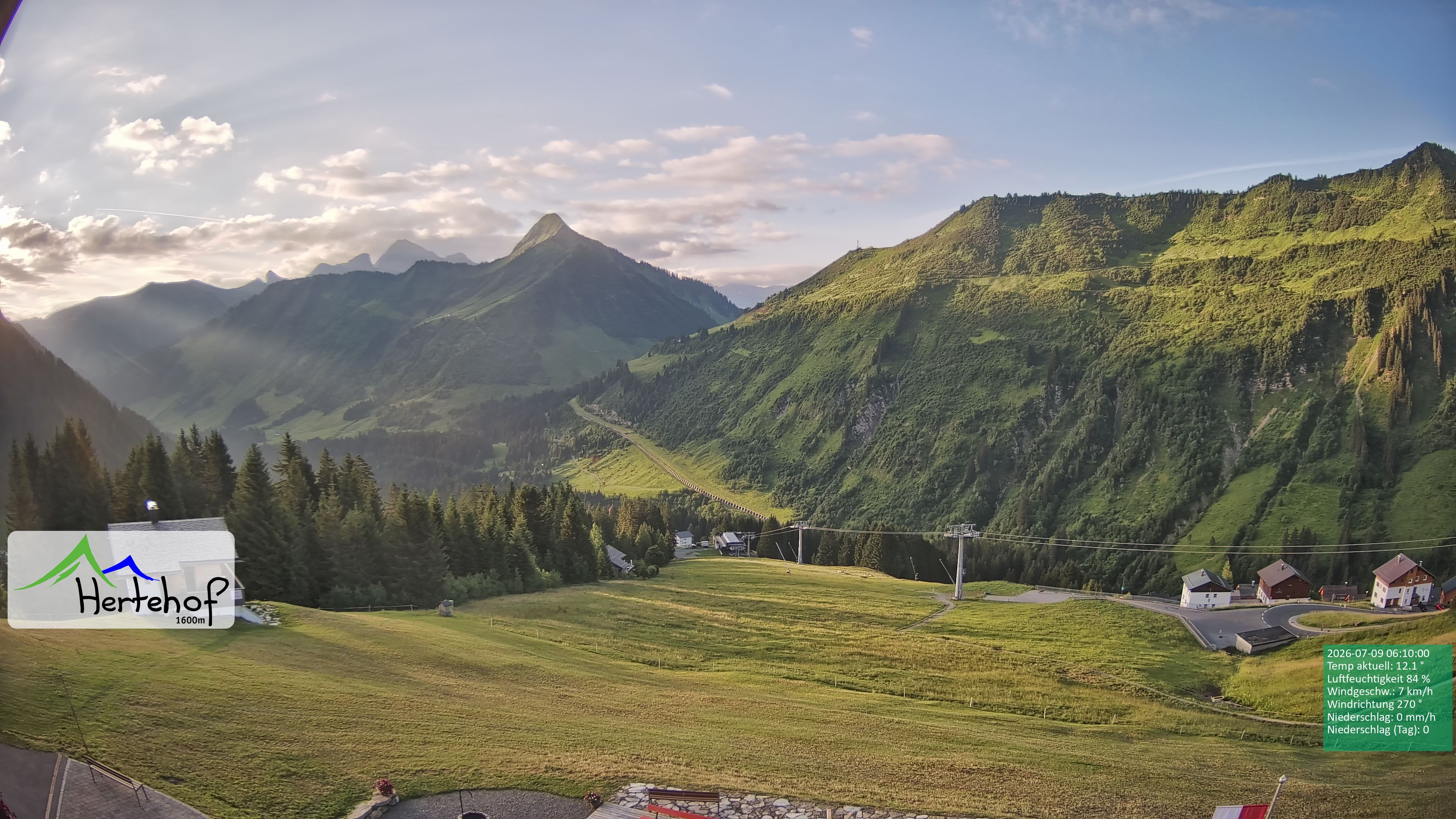 Archiv Foto Webcam Damüls: Blick vom Hertehof