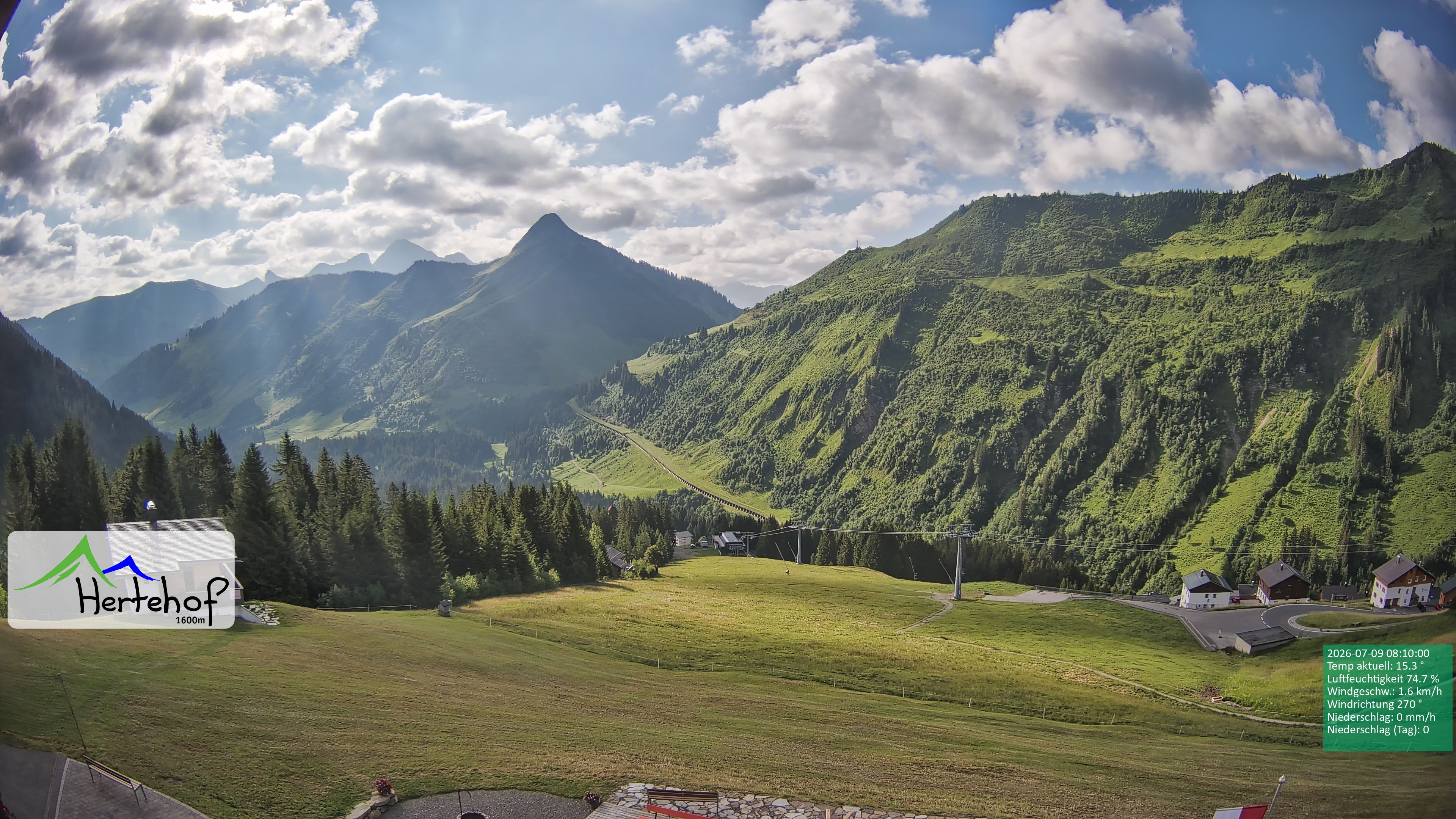 Archiv Foto Webcam Damüls: Blick vom Hertehof