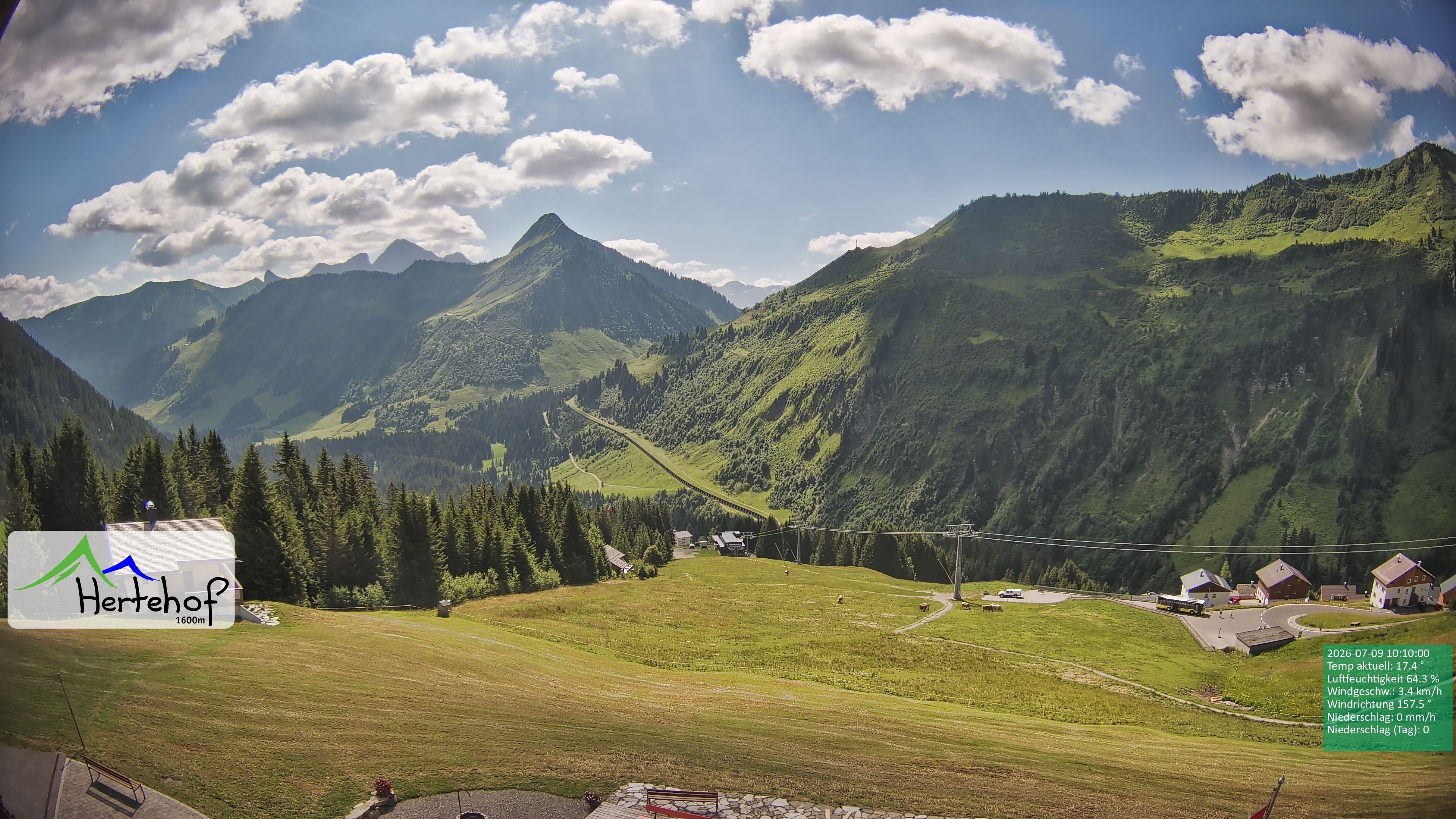 Archiv Foto Webcam Damüls: Blick vom Hertehof