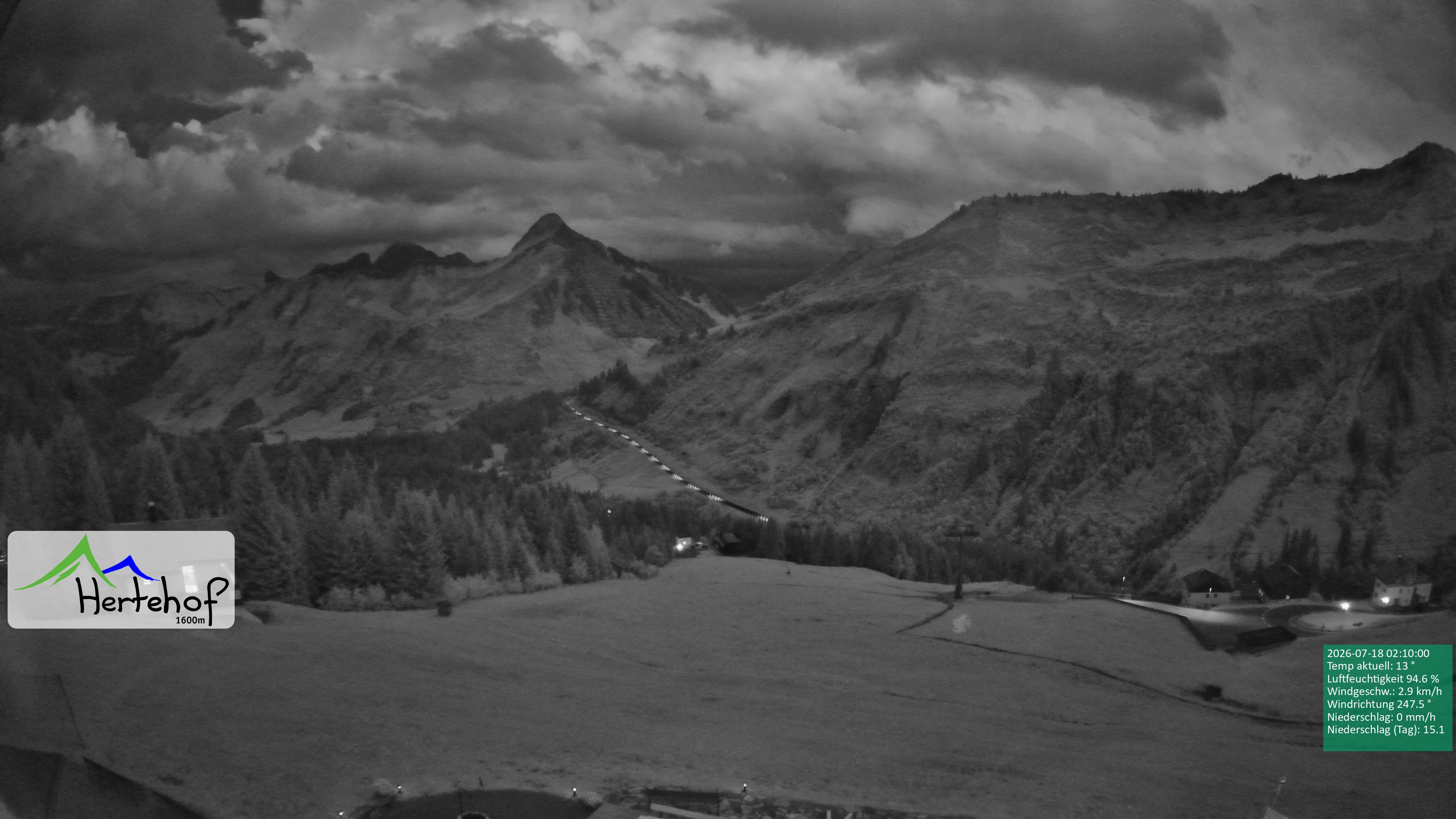 Archiv Foto Webcam Damüls: Blick vom Hertehof