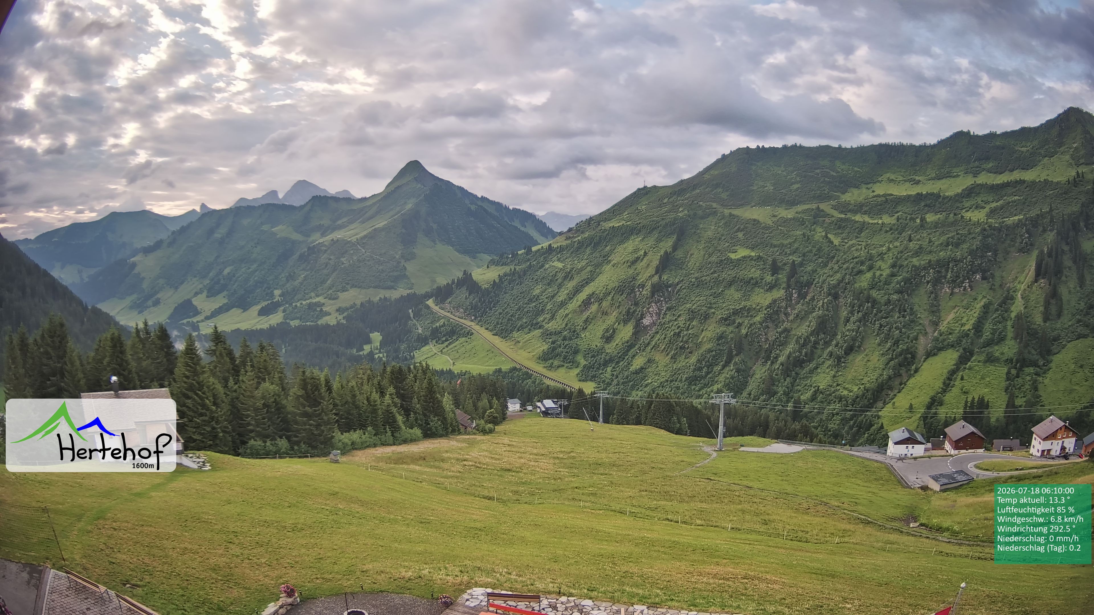 Archiv Foto Webcam Damüls: Blick vom Hertehof