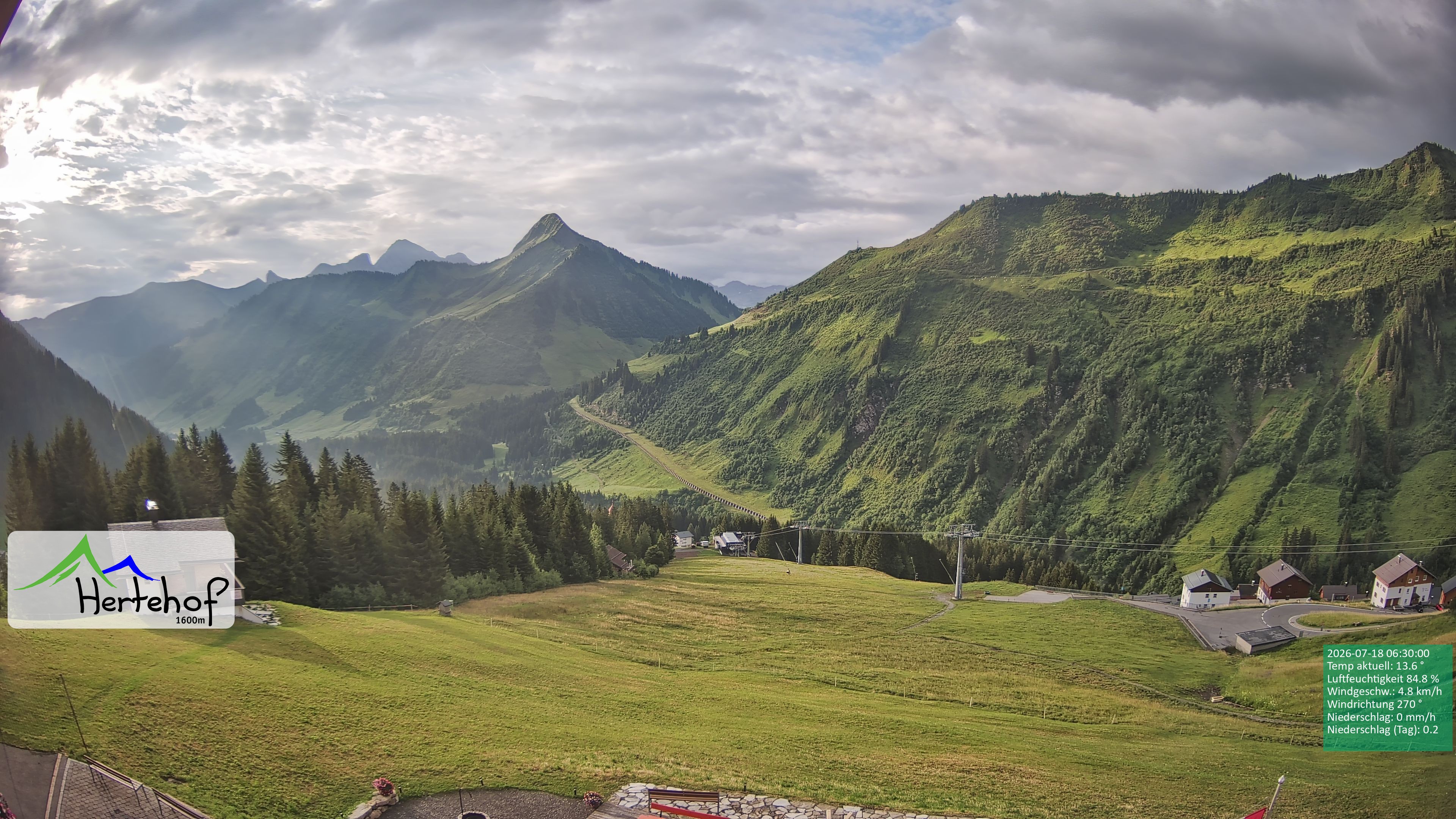 Archiv Foto Webcam Damüls: Blick vom Hertehof
