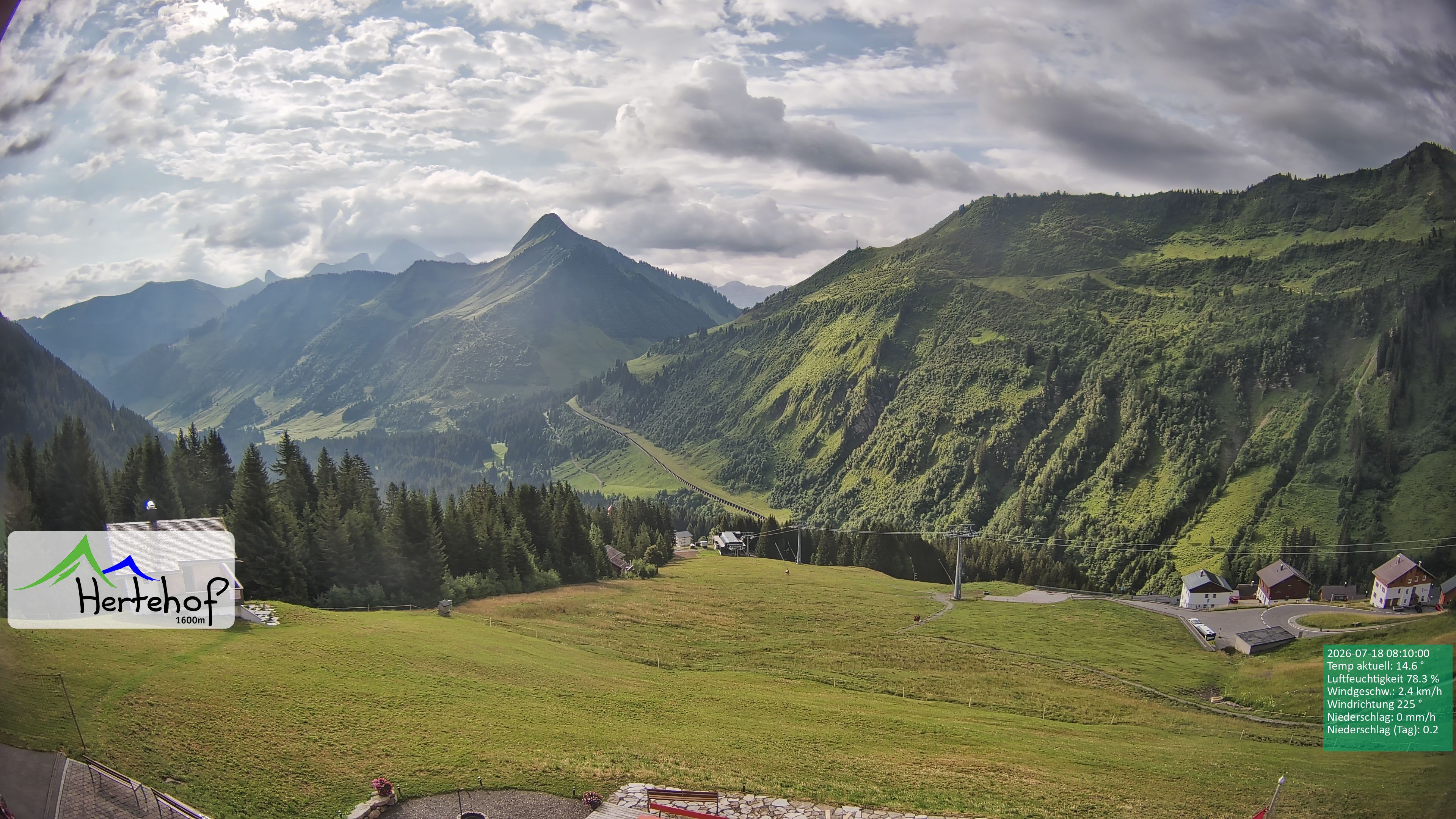 Archiv Foto Webcam Damüls: Blick vom Hertehof