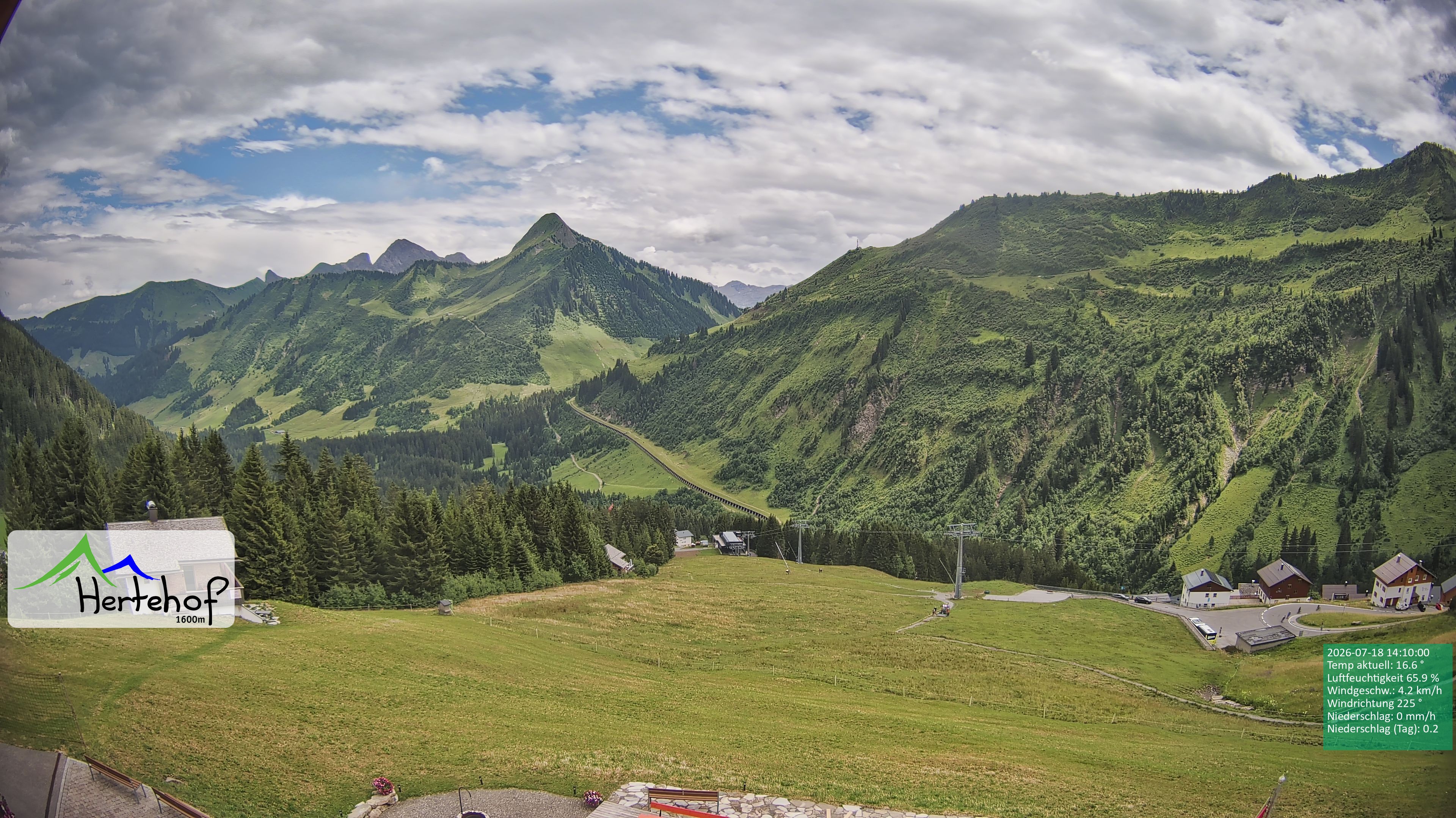 Archiv Foto Webcam Damüls: Blick vom Hertehof