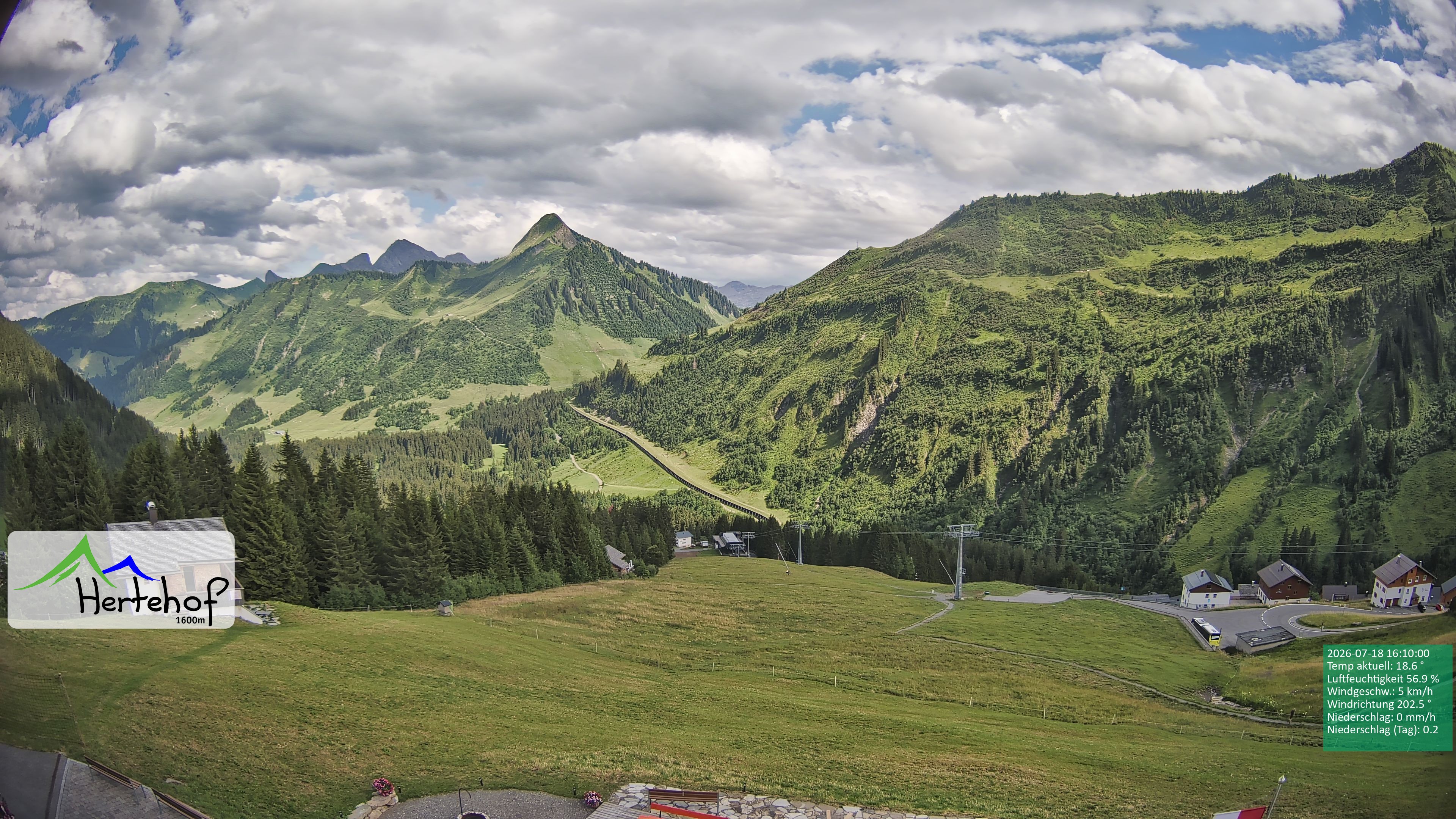 Archiv Foto Webcam Damüls: Blick vom Hertehof