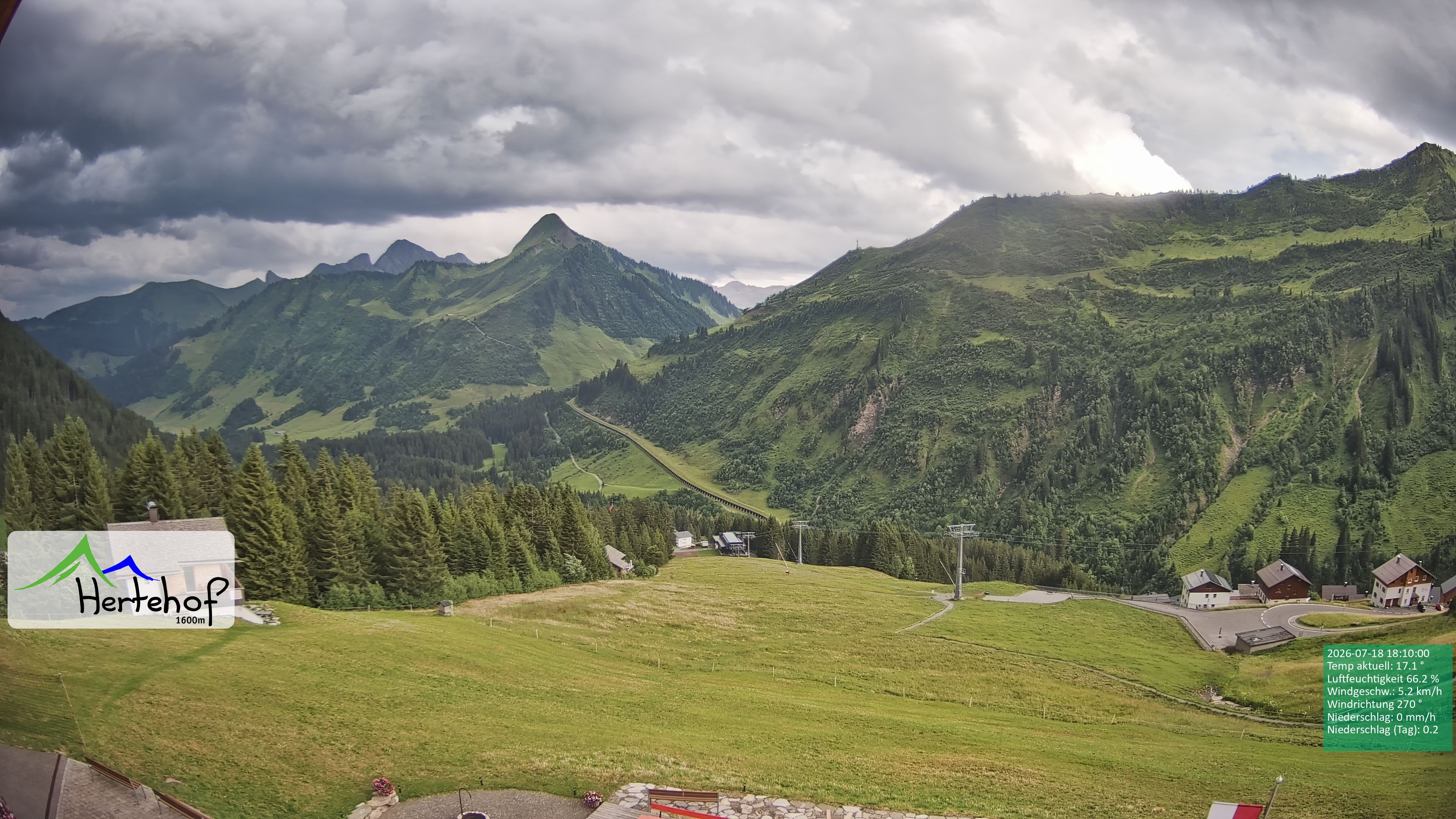 Archiv Foto Webcam Damüls: Blick vom Hertehof
