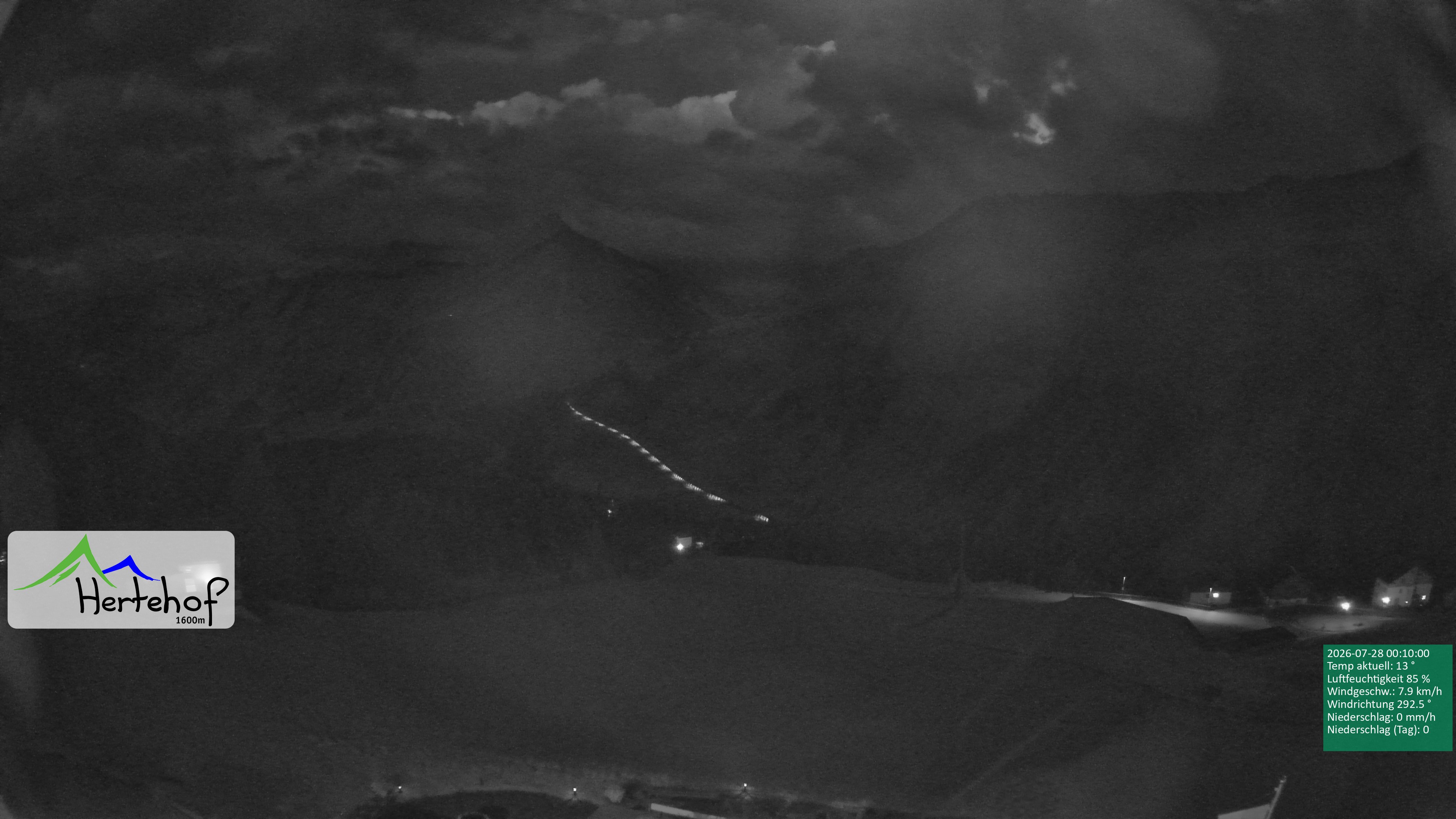 Archiv Foto Webcam Damüls: Blick vom Hertehof