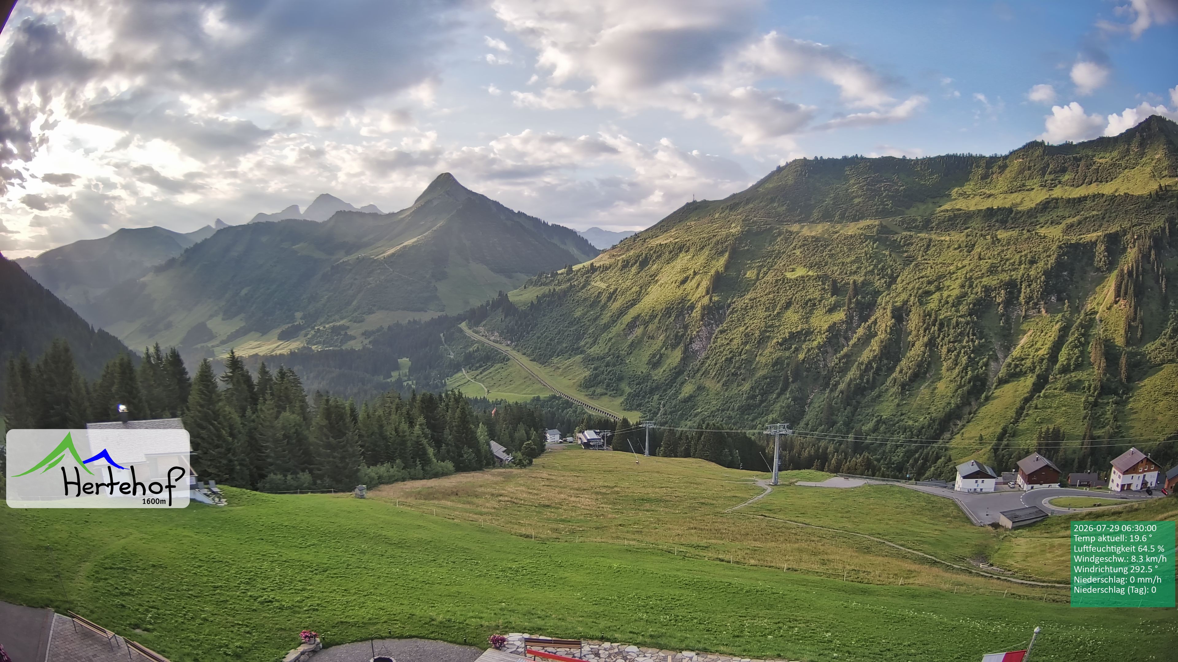 Archiv Foto Webcam Damüls: Blick vom Hertehof