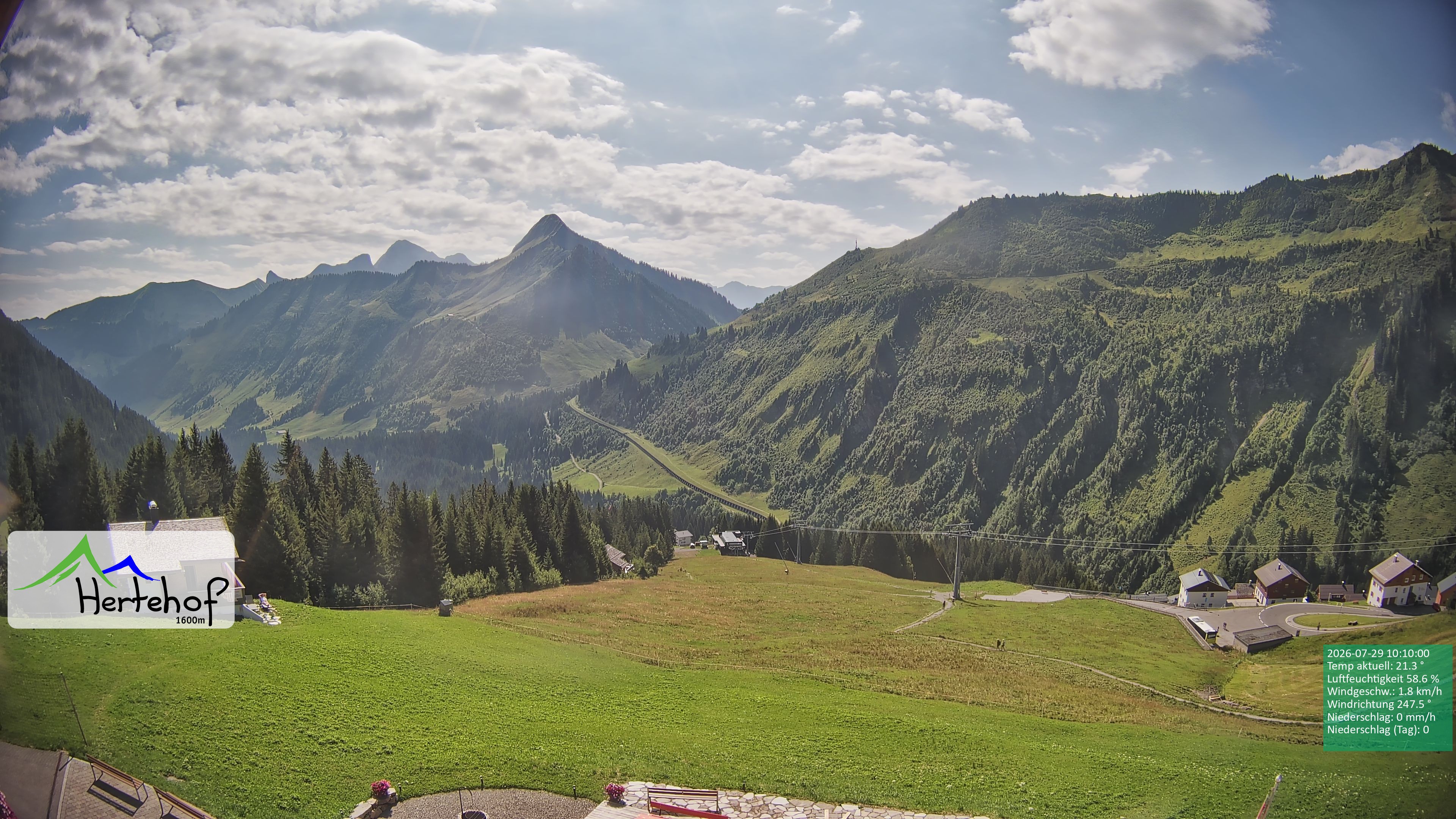 Archiv Foto Webcam Damüls: Blick vom Hertehof