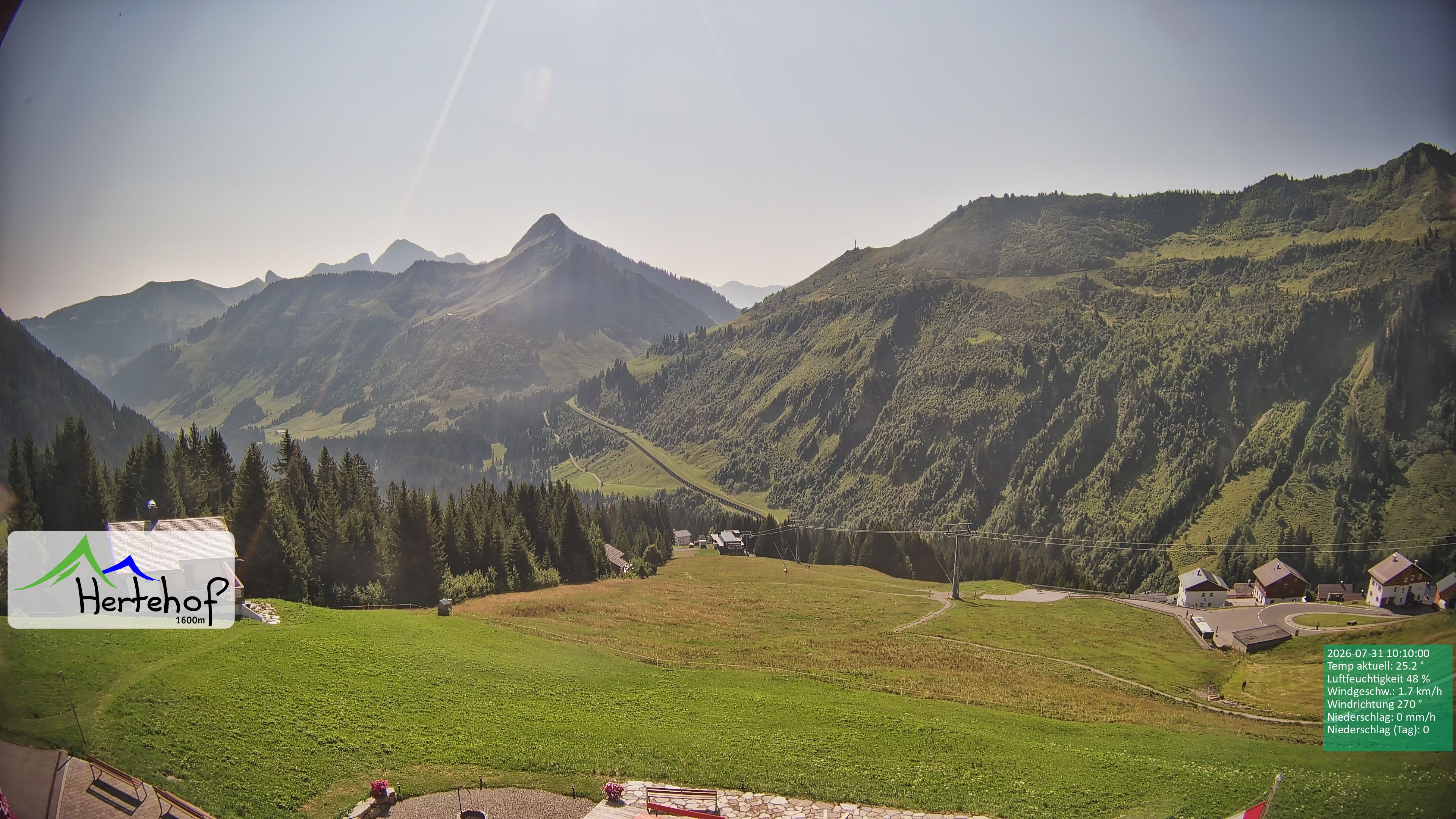 Archiv Foto Webcam Damüls: Blick vom Hertehof